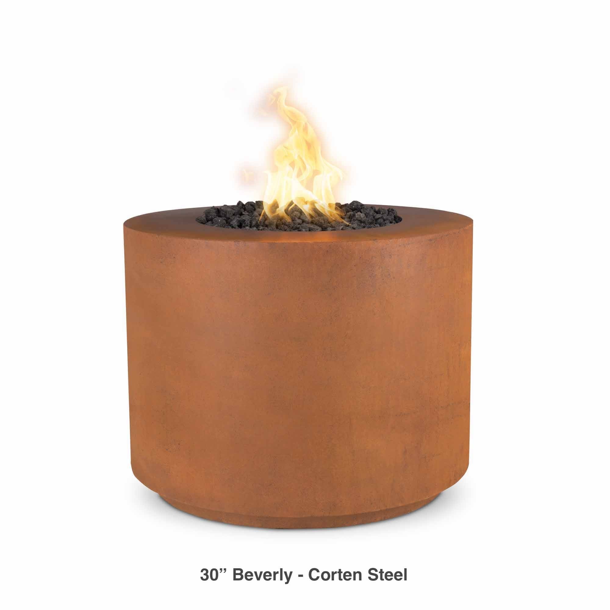 The Outdoor Plus Fire Features The Outdoor Plus 30", 36", 42" Round Beverly Fire Pit - Metal Collection / OPT-xxRRCPR, OPT-xxRRCS, OPT-xxRRSS, OPT-xxPCB