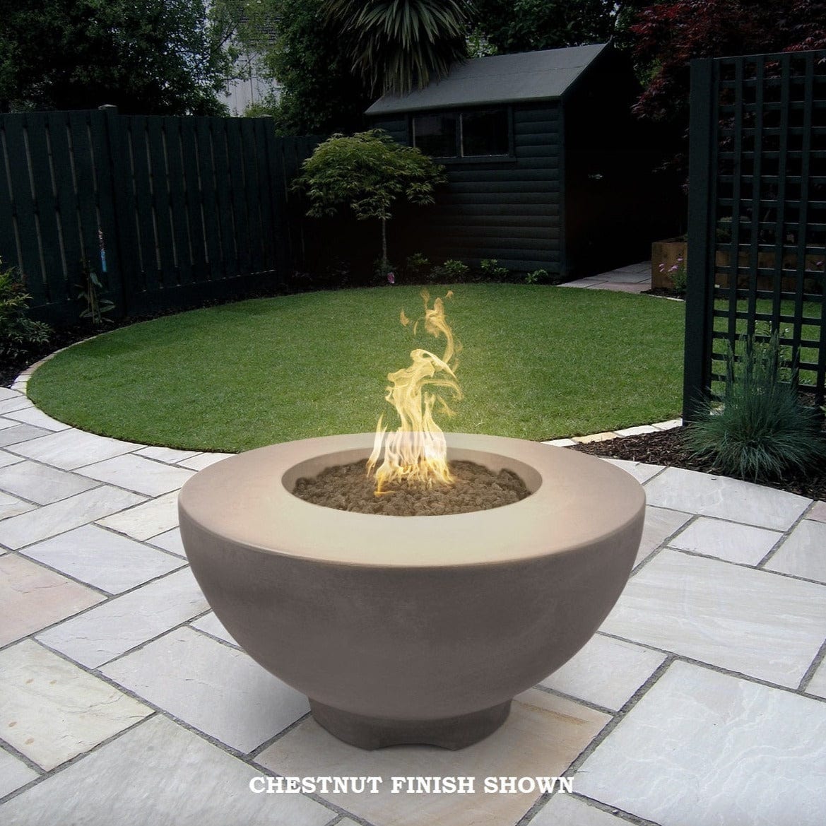 The Outdoor Plus Fire Features The Outdoor Plus 37" Round Sienna Fire Pit in Metallic and Rustic Finishes / OPT-RF37, OPT-RF37FSML, OPT-RF37FSEN, OPT-RF37E12V, OPT-RF37EKIT