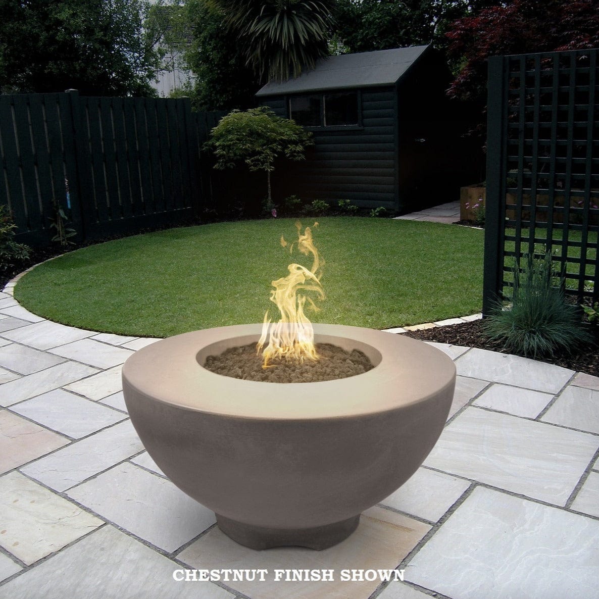 The Outdoor Plus Fire Features The Outdoor Plus 37" Round Sienna Fire Pit in Solid Concrete Finishes / OPT-RF37, OPT-RF37FSML, OPT-RF37FSEN, OPT-RF37E12V, OPT-RF37EKIT