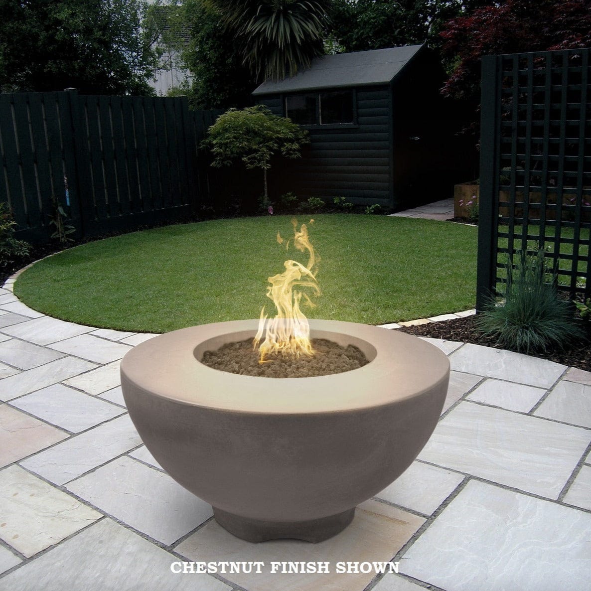 The Outdoor Plus Fire Features The Outdoor Plus 37&quot; Round Sienna Fire Pit in Solid Concrete Finishes / OPT-RF37, OPT-RF37FSML, OPT-RF37FSEN, OPT-RF37E12V, OPT-RF37EKIT