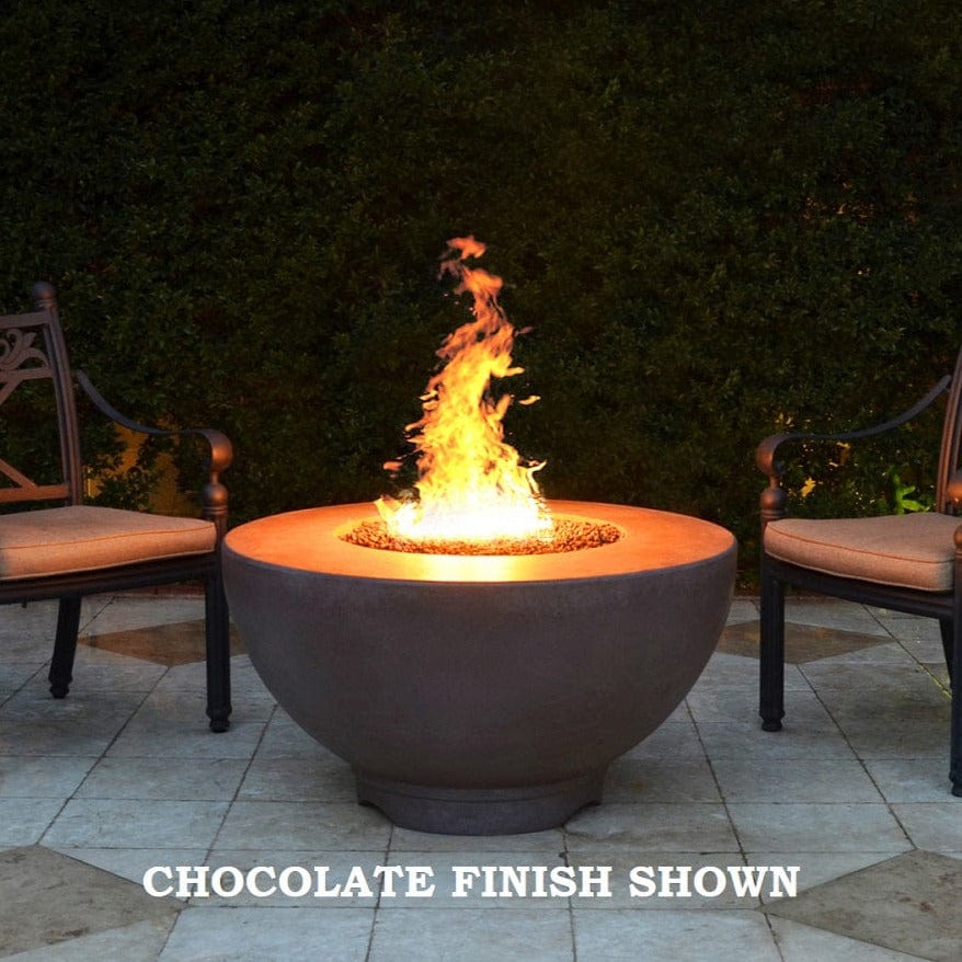 The Outdoor Plus Fire Features The Outdoor Plus 37" Round Sienna Fire Pit in Solid Concrete Finishes / OPT-RF37, OPT-RF37FSML, OPT-RF37FSEN, OPT-RF37E12V, OPT-RF37EKIT