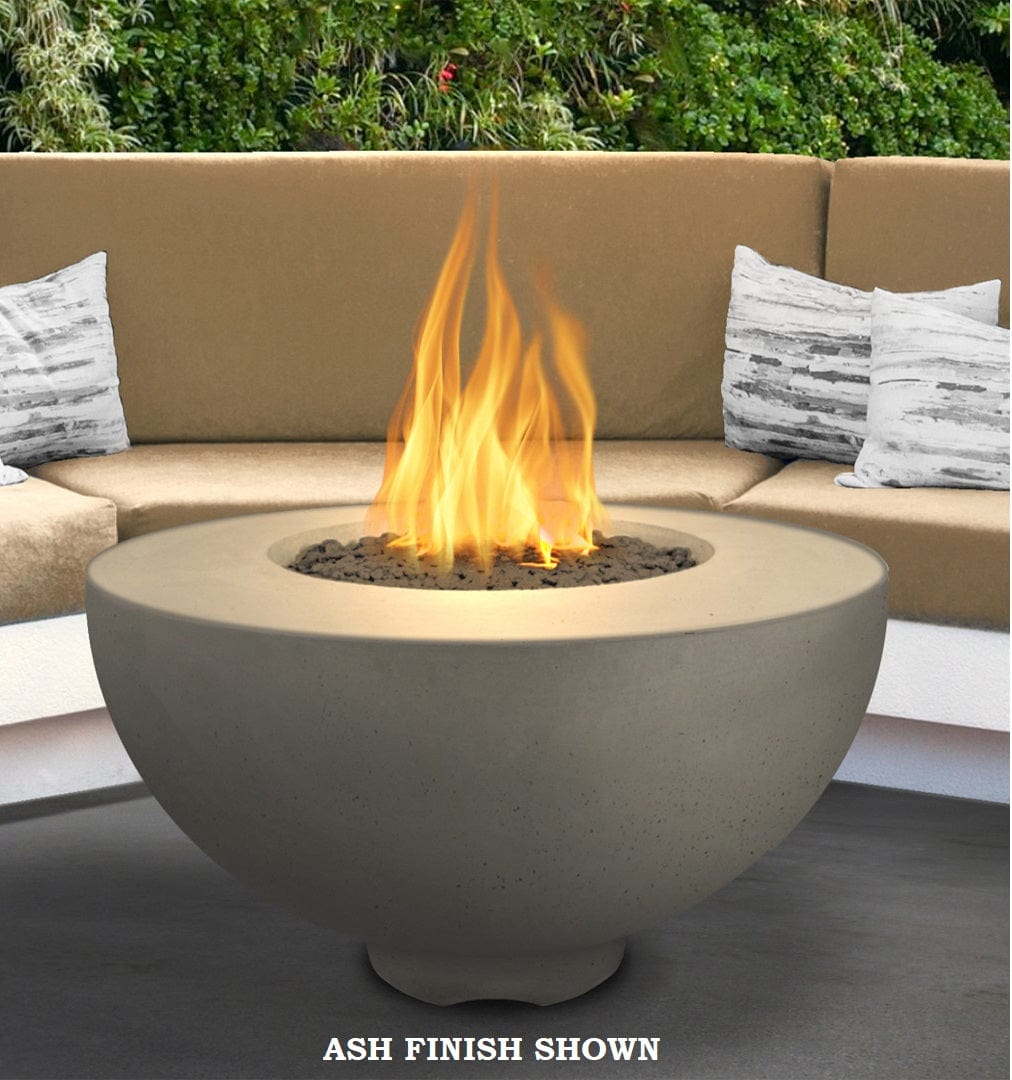 The Outdoor Plus Fire Features The Outdoor Plus 37" Round Sienna Fire Pit in Solid Concrete Finishes / OPT-RF37, OPT-RF37FSML, OPT-RF37FSEN, OPT-RF37E12V, OPT-RF37EKIT