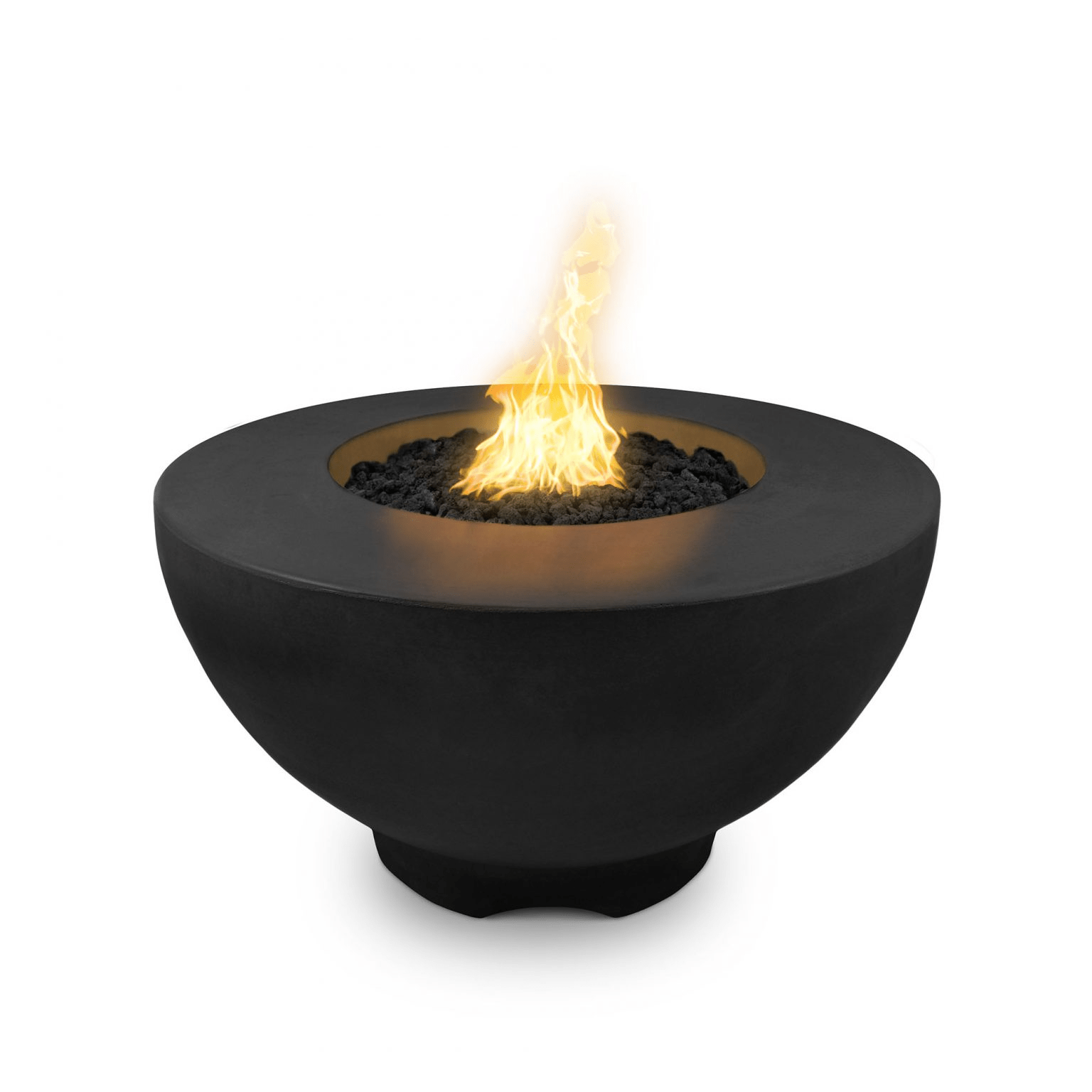 The Outdoor Plus Fire Features Black (-BLK) / Match Lit Ignition / Liquid Propane The Outdoor Plus 37" Round Sienna Fire Pit in Solid Concrete Finishes / OPT-RF37, OPT-RF37FSML, OPT-RF37FSEN, OPT-RF37E12V, OPT-RF37EKIT