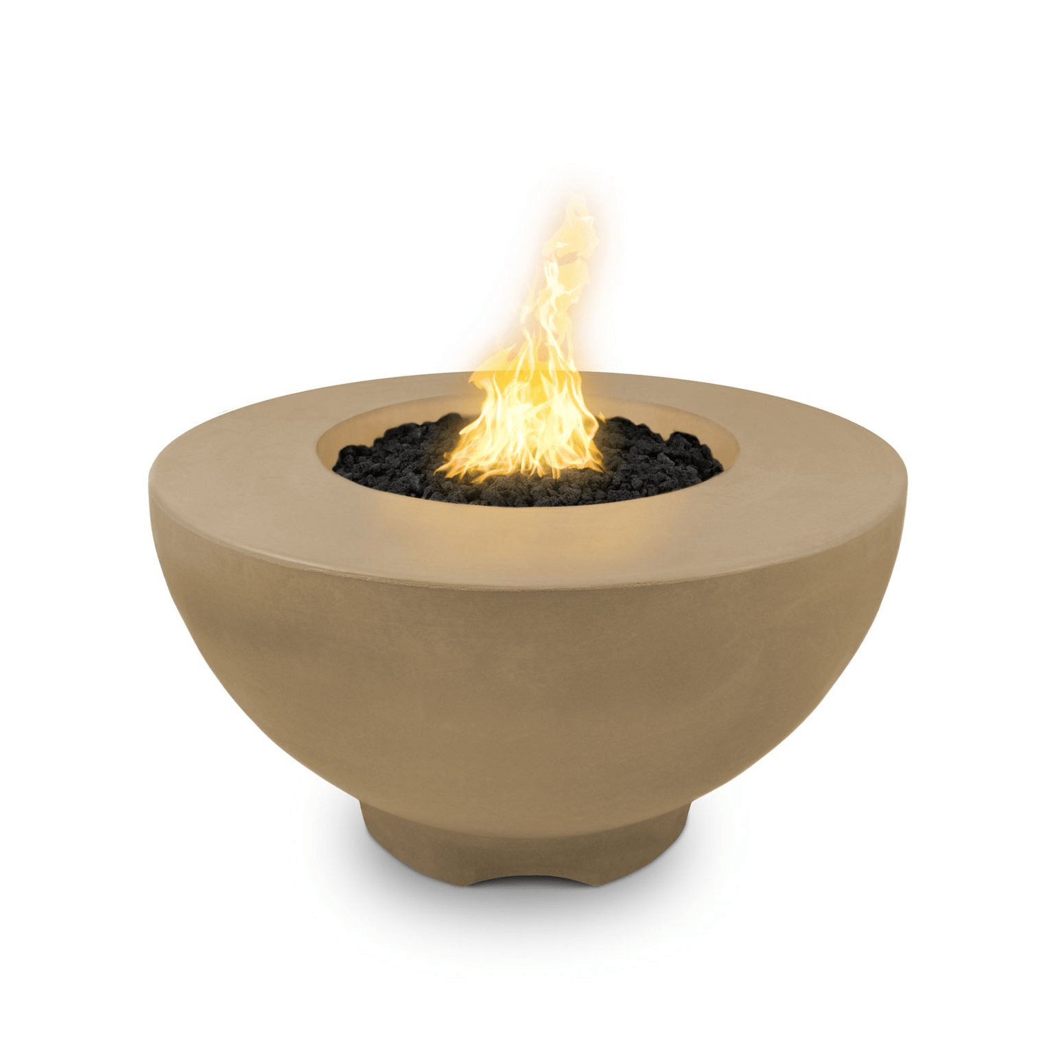 The Outdoor Plus Fire Features Brown (-BRN) / Match Lit Ignition / Liquid Propane The Outdoor Plus 37" Round Sienna Fire Pit in Solid Concrete Finishes / OPT-RF37, OPT-RF37FSML, OPT-RF37FSEN, OPT-RF37E12V, OPT-RF37EKIT