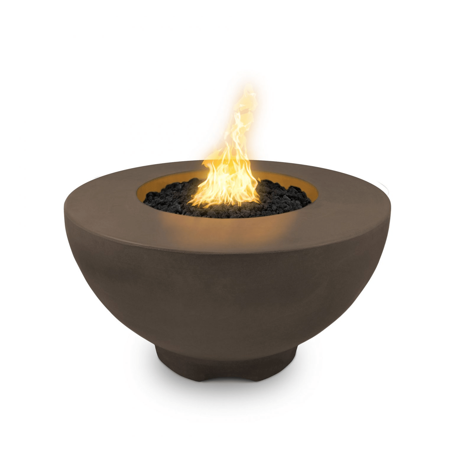 The Outdoor Plus Fire Features Chocolate (-CHC) / Match Lit Ignition / Liquid Propane The Outdoor Plus 37" Round Sienna Fire Pit in Solid Concrete Finishes / OPT-RF37, OPT-RF37FSML, OPT-RF37FSEN, OPT-RF37E12V, OPT-RF37EKIT