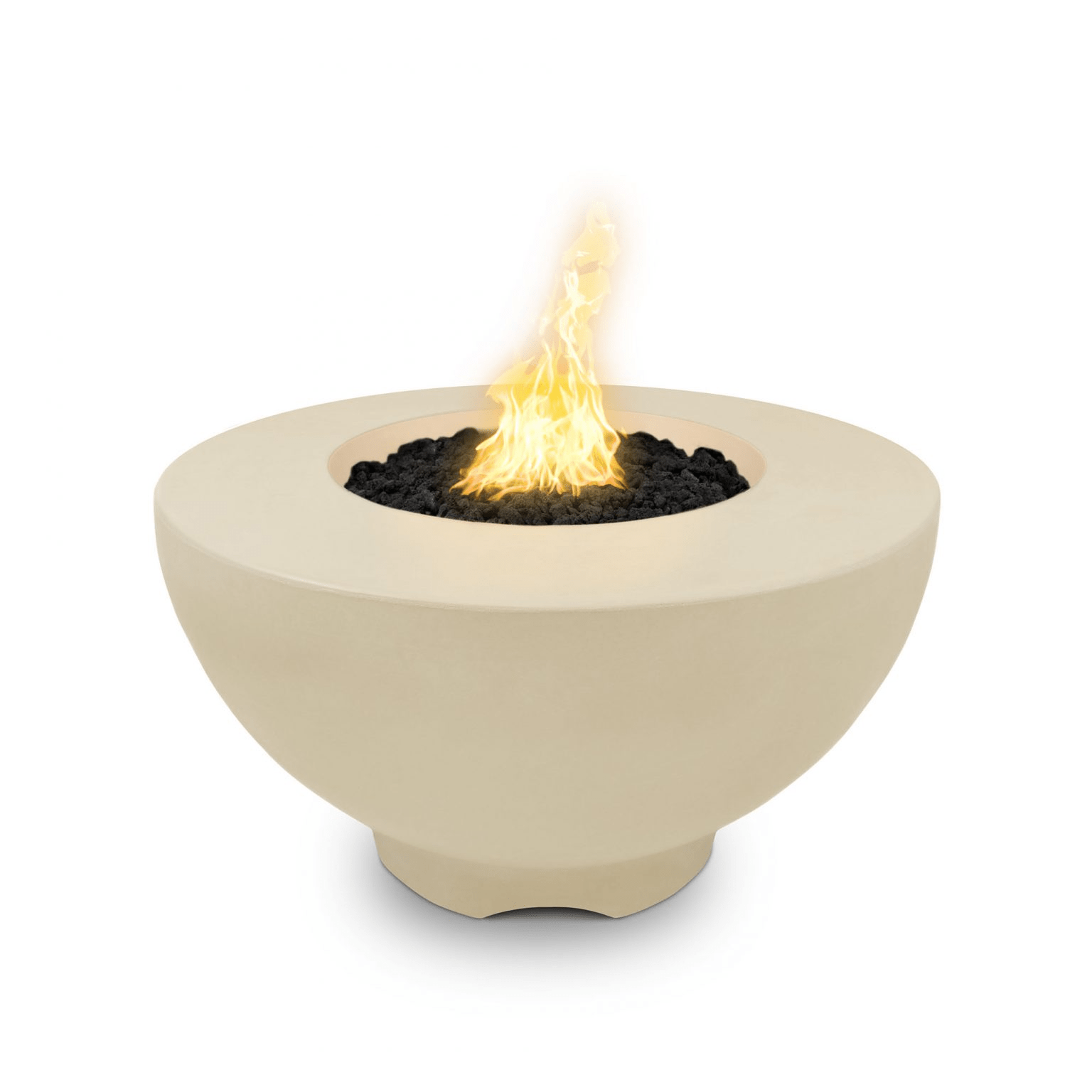 The Outdoor Plus Fire Features Vanilla (-VAN) / Match Lit Ignition / Liquid Propane The Outdoor Plus 37" Round Sienna Fire Pit in Solid Concrete Finishes / OPT-RF37, OPT-RF37FSML, OPT-RF37FSEN, OPT-RF37E12V, OPT-RF37EKIT