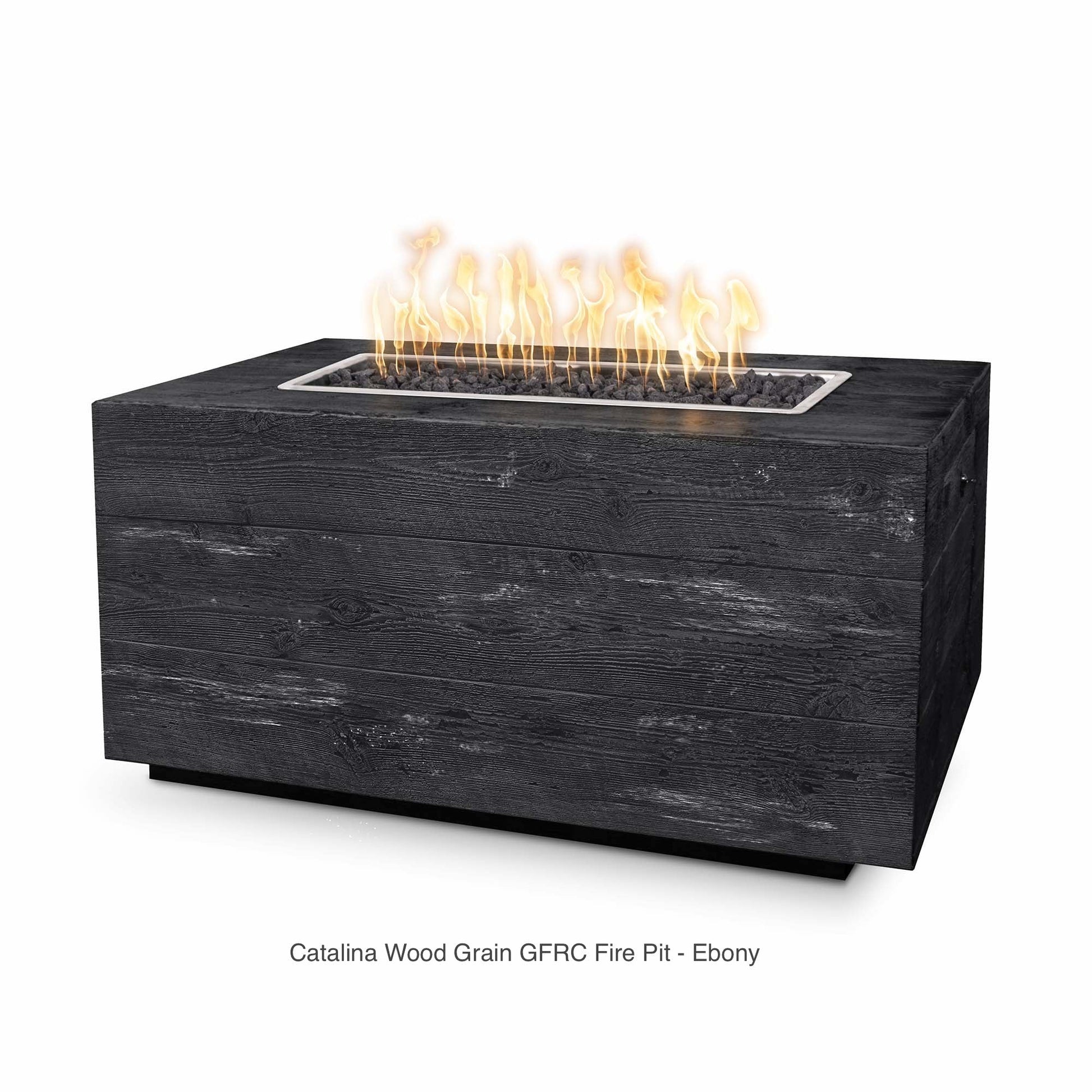 The Outdoor Plus Fire Features The Outdoor Plus 48", 60", 72", 84", 96", 108", 120" Rectangular Wood Grain GFRC Concrete Catalina Fire Pit / OPT-CTL48, OPT-CTL60, OPT-CTL72, OPT-CTL84, OPT-CTL96, OPT-CTL108, OPT-CTL120