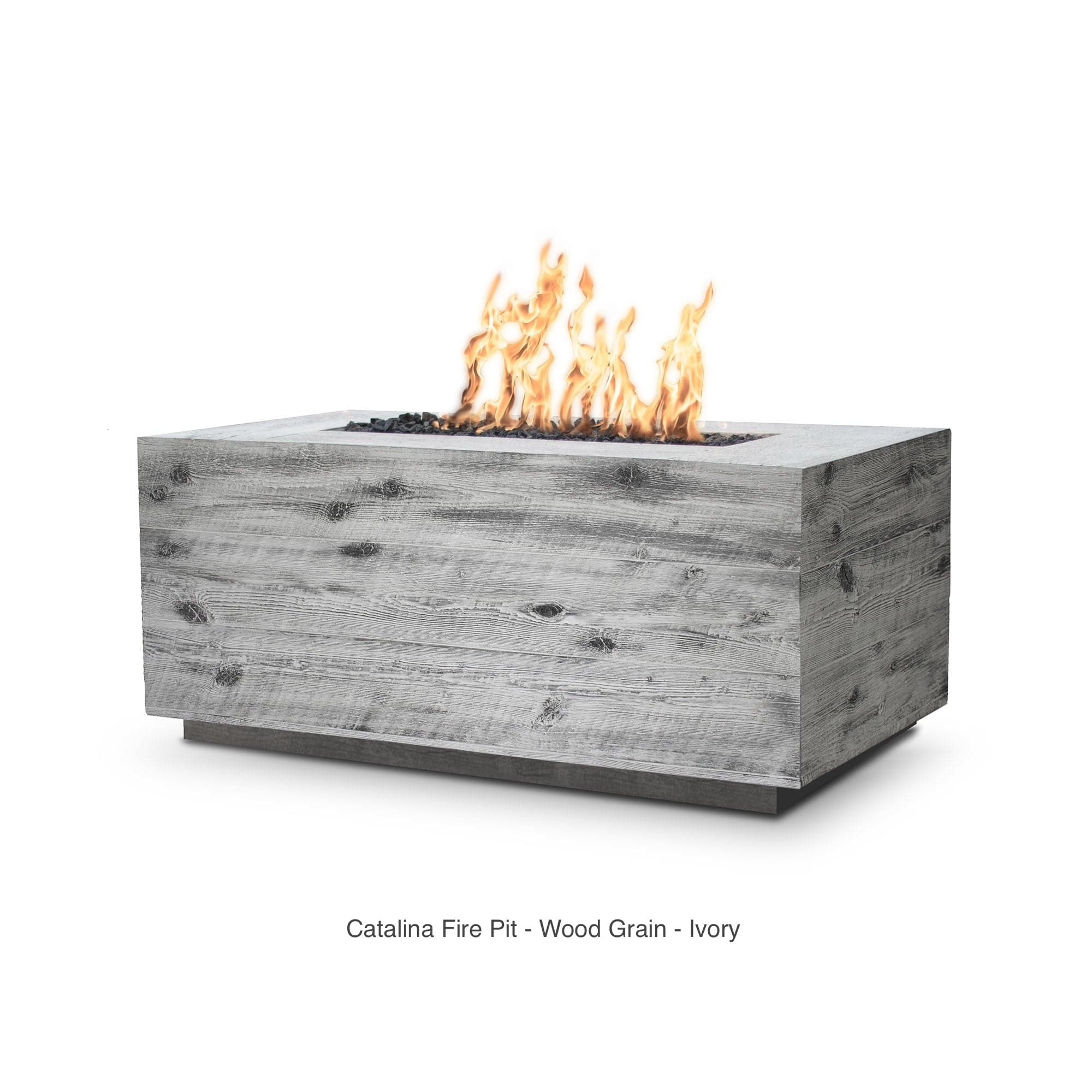 The Outdoor Plus Fire Features The Outdoor Plus 48", 60", 72", 84", 96", 108", 120" Rectangular Wood Grain GFRC Concrete Catalina Fire Pit / OPT-CTL48, OPT-CTL60, OPT-CTL72, OPT-CTL84, OPT-CTL96, OPT-CTL108, OPT-CTL120