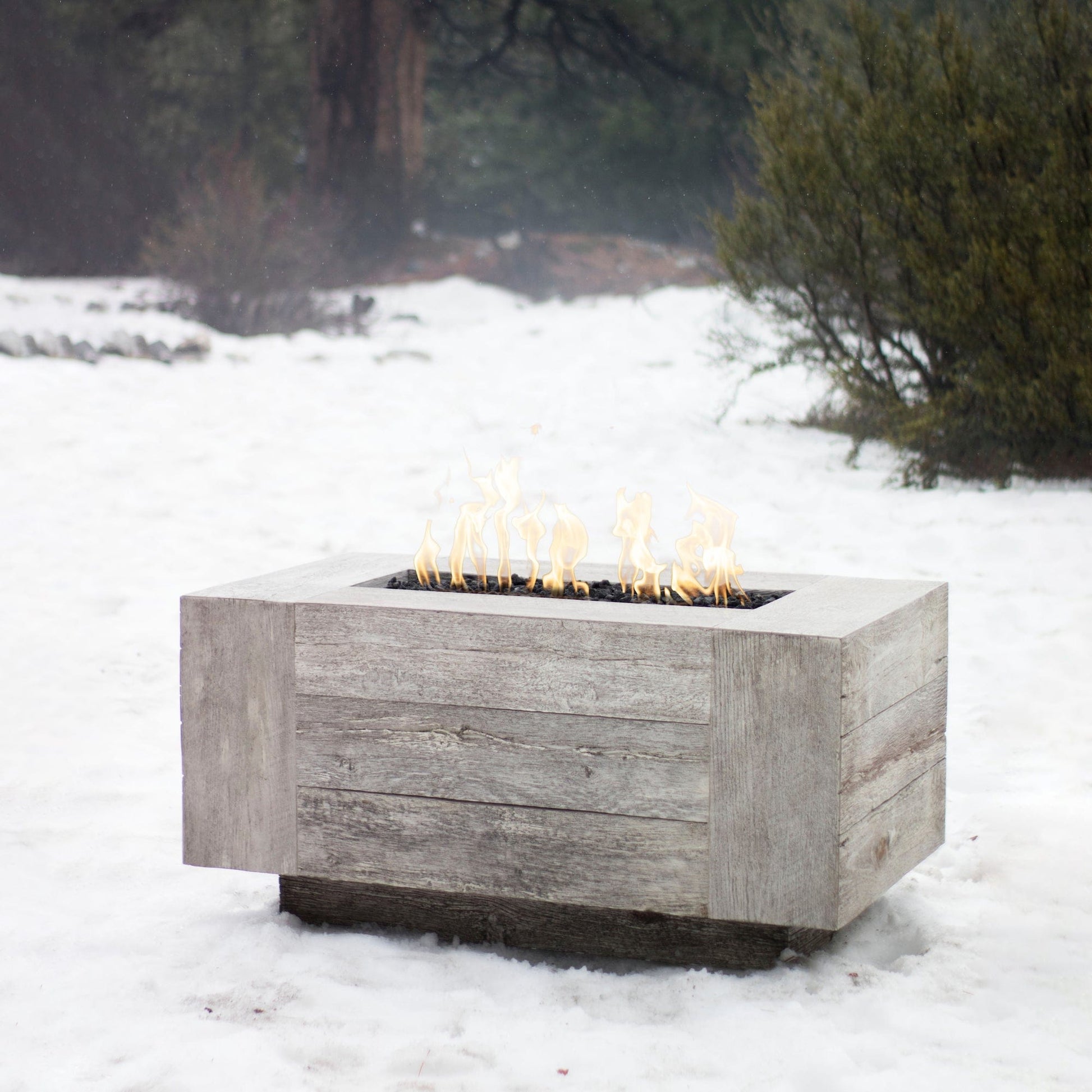 The Outdoor Plus Fire Features The Outdoor Plus 48", 60", 72", 84", 96", 108", 120" Rectangular Wood Grain GFRC Concrete Catalina Fire Pit / OPT-CTL48, OPT-CTL60, OPT-CTL72, OPT-CTL84, OPT-CTL96, OPT-CTL108, OPT-CTL120