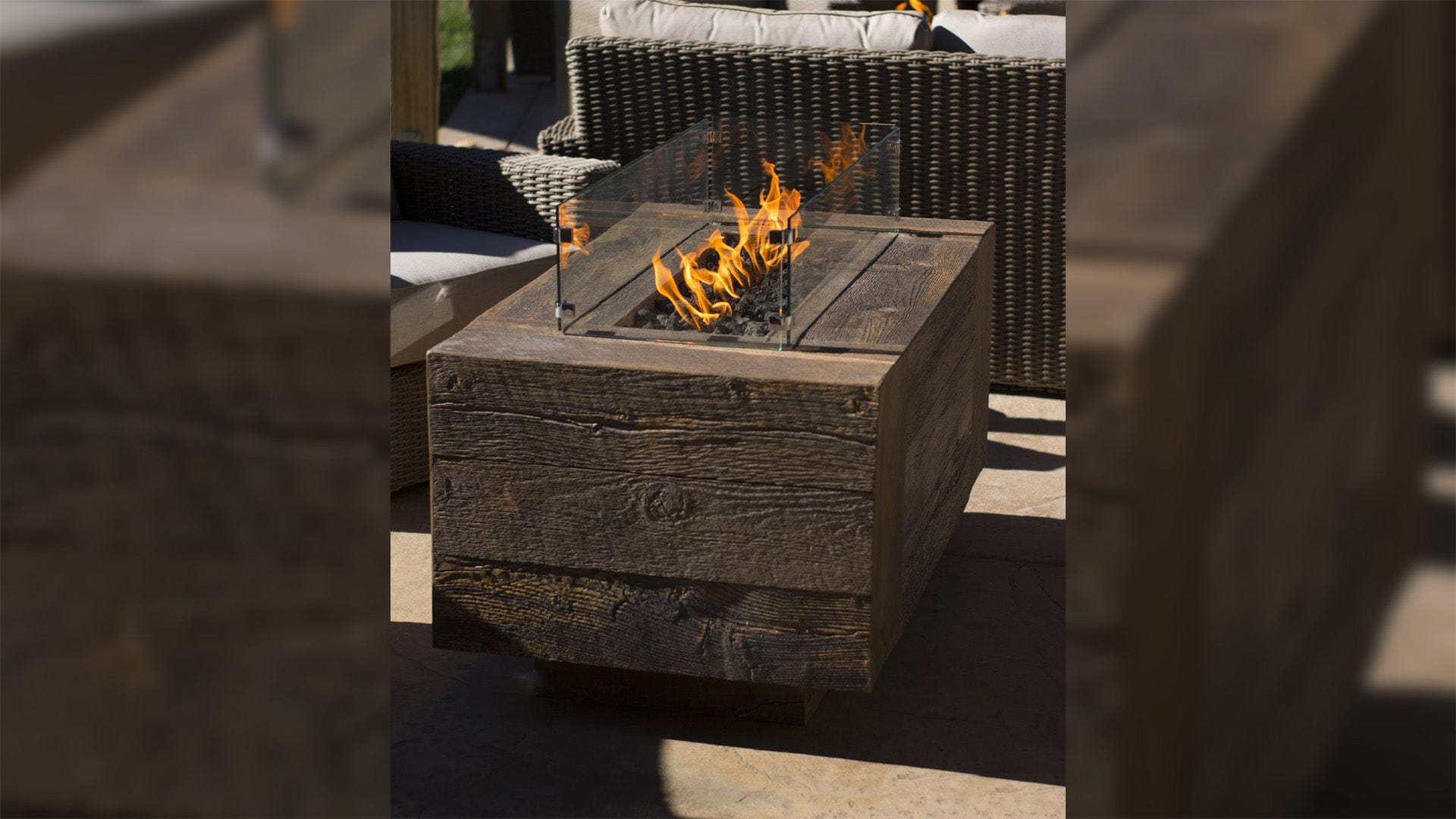 The Outdoor Plus Fire Features The Outdoor Plus 48", 60", 72", 84", 96", 108", 120" Rectangular Wood Grain GFRC Concrete Catalina Fire Pit / OPT-CTL48, OPT-CTL60, OPT-CTL72, OPT-CTL84, OPT-CTL96, OPT-CTL108, OPT-CTL120