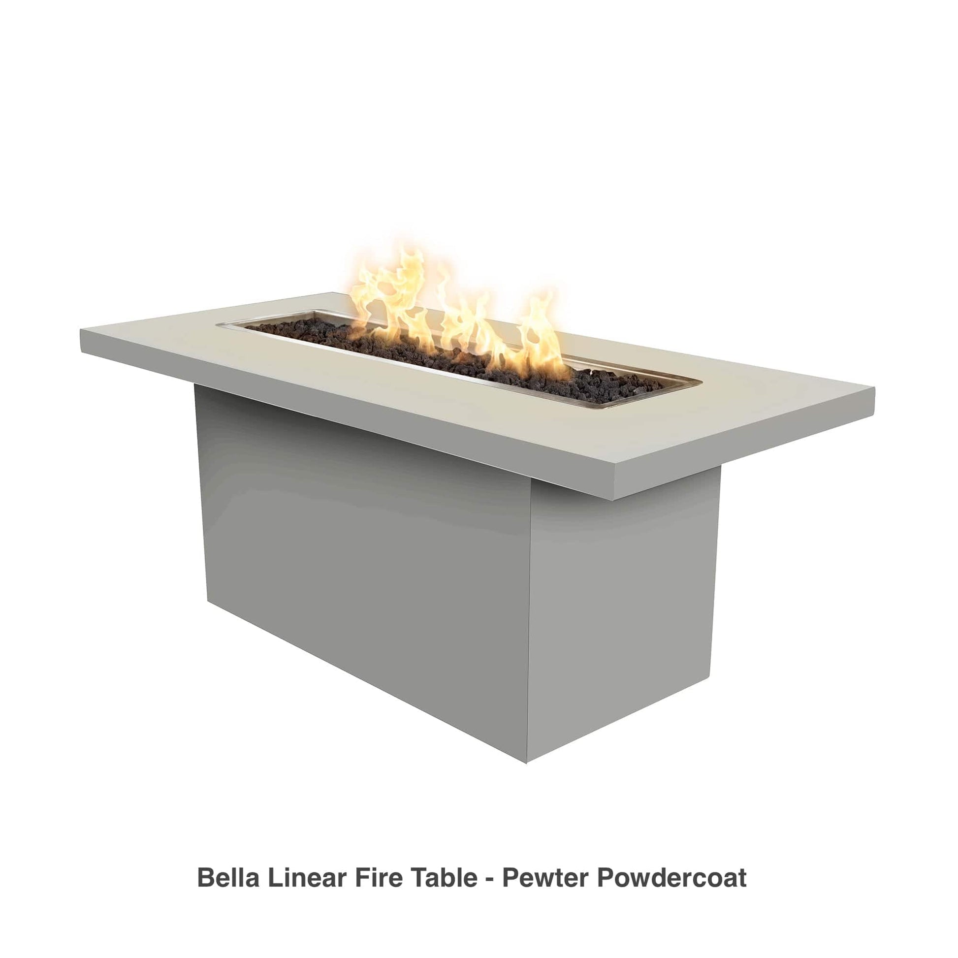 The Outdoor Plus Fire Features The Outdoor Plus 48", 60", 72" Rectangular Bella Fire Table - Metal Collection / OPT-BELLCPR, OPT-BELLCS, OPT-BELLSS, OPT-BELLPC
