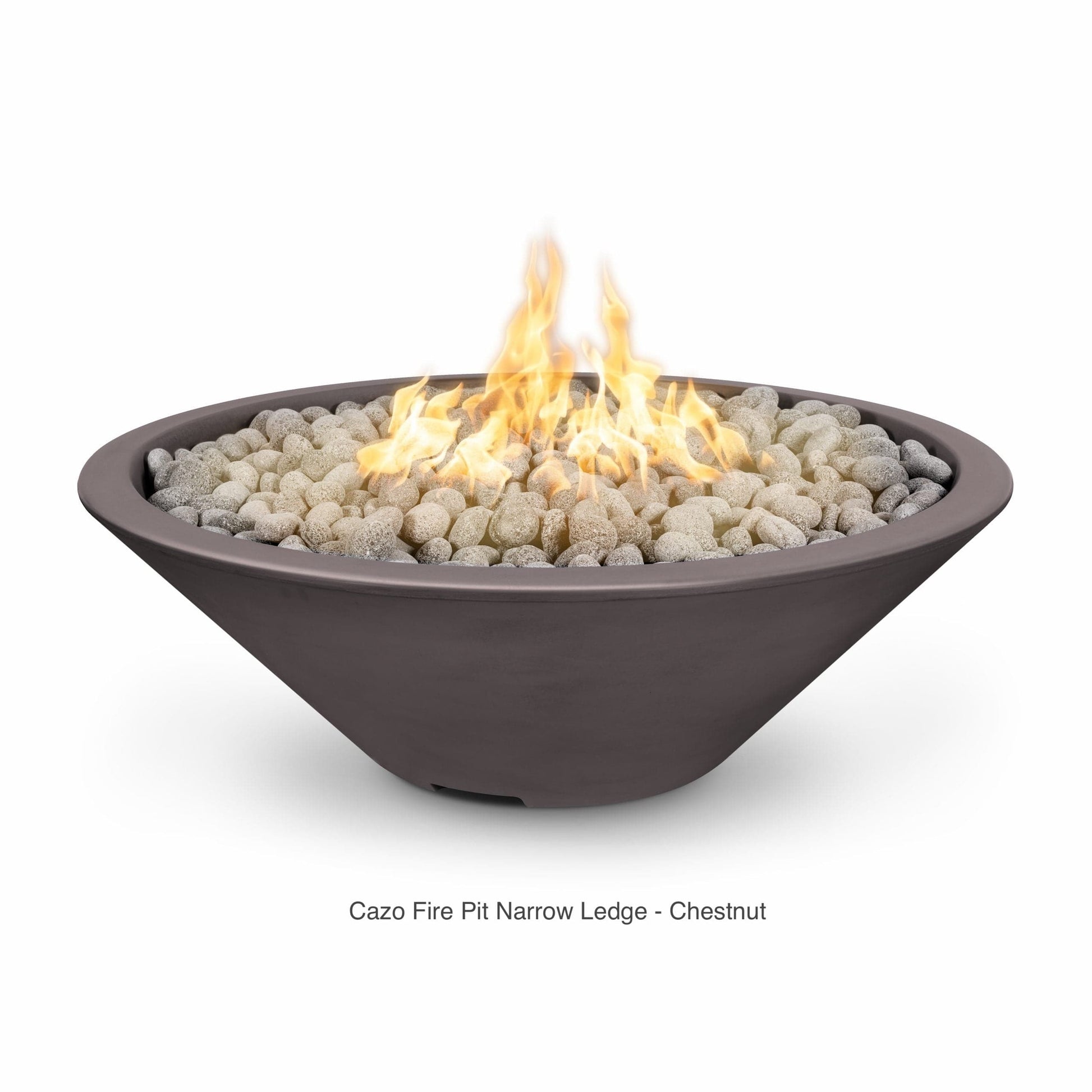 The Outdoor Plus Fire Features The Outdoor Plus 48", 60" Round Cazo Narrow Ledge GFRC Concrete & Metal Powder Coat Fire Pit / OPT-CZNL48, OPT-CZNL60, OPT-CZNLPC48, OPT-CZNLPC60