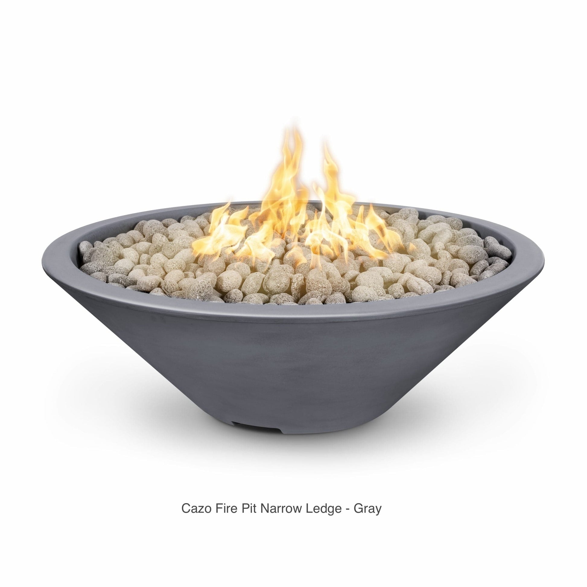 The Outdoor Plus Fire Features The Outdoor Plus 48", 60" Round Cazo Narrow Ledge GFRC Concrete & Metal Powder Coat Fire Pit / OPT-CZNL48, OPT-CZNL60, OPT-CZNLPC48, OPT-CZNLPC60
