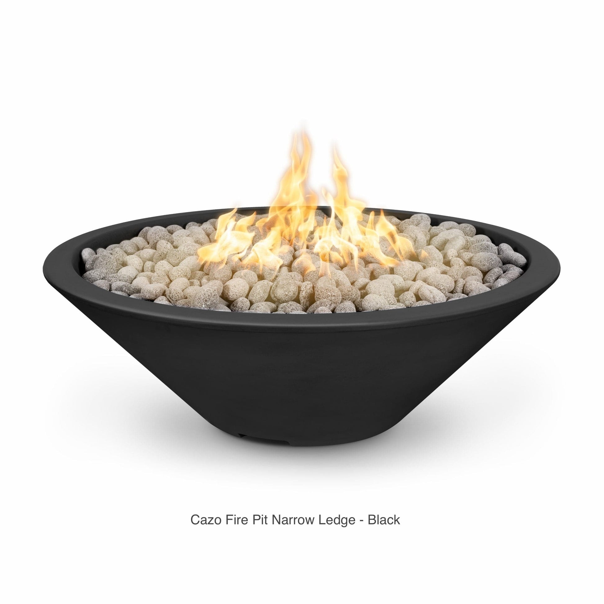The Outdoor Plus Fire Features The Outdoor Plus 48", 60" Round Cazo Narrow Ledge GFRC Concrete & Metal Powder Coat Fire Pit / OPT-CZNL48, OPT-CZNL60, OPT-CZNLPC48, OPT-CZNLPC60