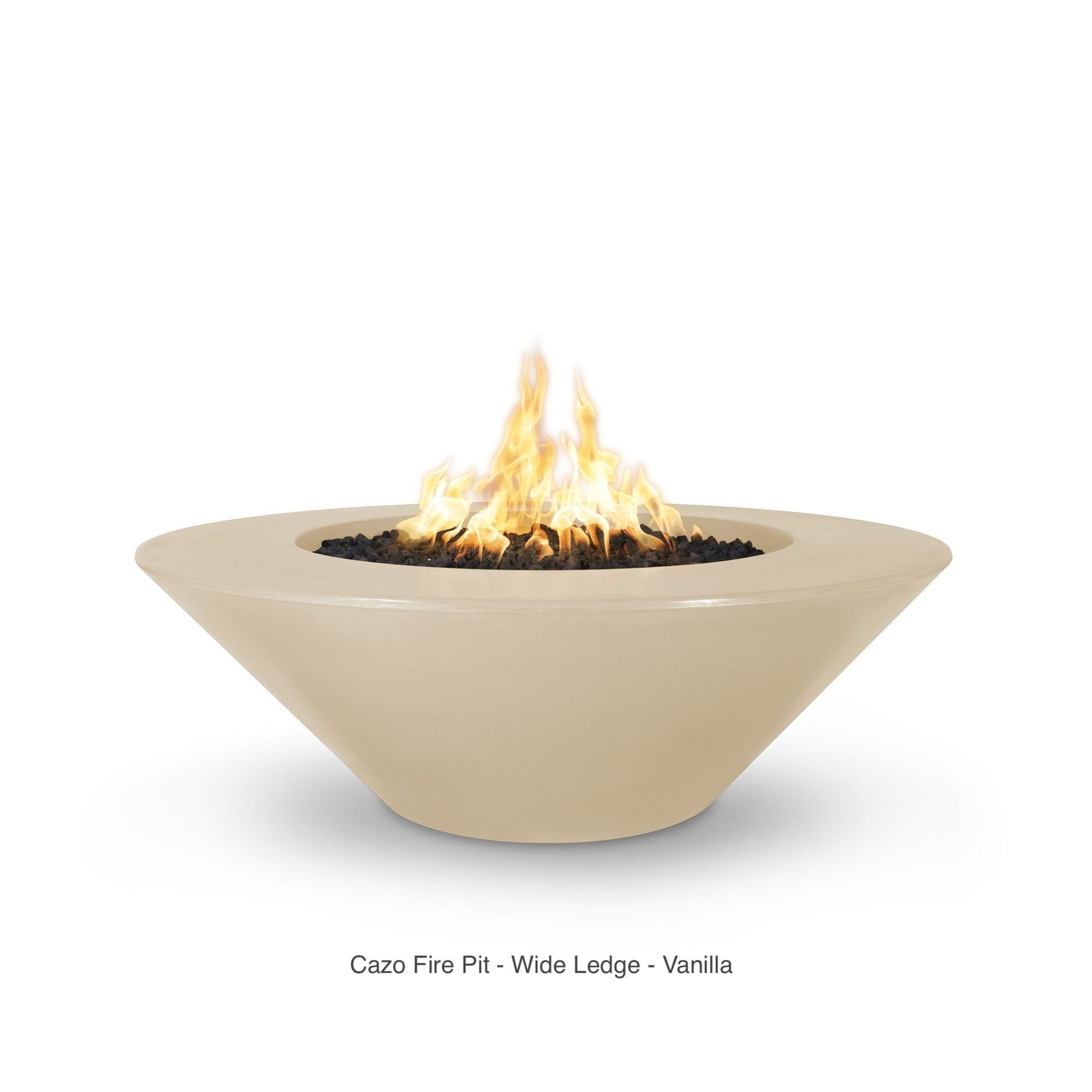 The Outdoor Plus Fire Features The Outdoor Plus 48", 60" Round Cazo Wide Ledge GFRC Concrete & Metal Powder Coat Fire Pit / OPT-CZ48, OPT-CZ60, OPT-CZPC48, OPT-CZPC60