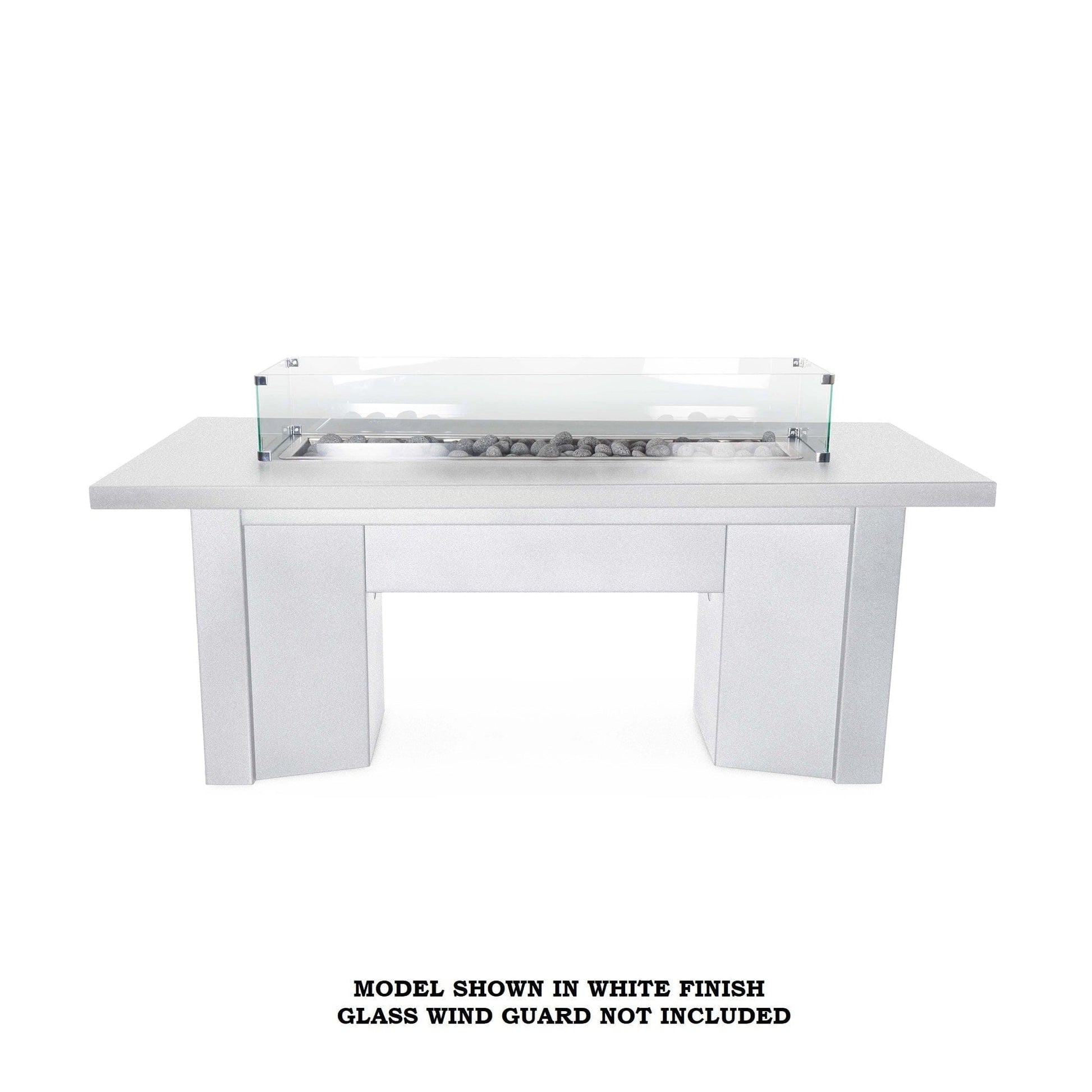 The Outdoor Plus Fire Features Match Lit Ignition / White (-WHT) / Natural Gas The Outdoor Plus 48" Alameda Linear Powder Coated Rectangle Fire Table / OPT-ALMPC48, OPT-ALMPC48FSML, OPT-ALMPC48FSEN, OPT-ALMPC48E12V, OPT-ALMPC48EKIT