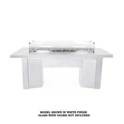 The Outdoor Plus Fire Features Match Lit Ignition / White (-WHT) / Natural Gas The Outdoor Plus 48" Alameda Linear Powder Coated Rectangle Fire Table / OPT-ALMPC48, OPT-ALMPC48FSML, OPT-ALMPC48FSEN, OPT-ALMPC48E12V, OPT-ALMPC48EKIT