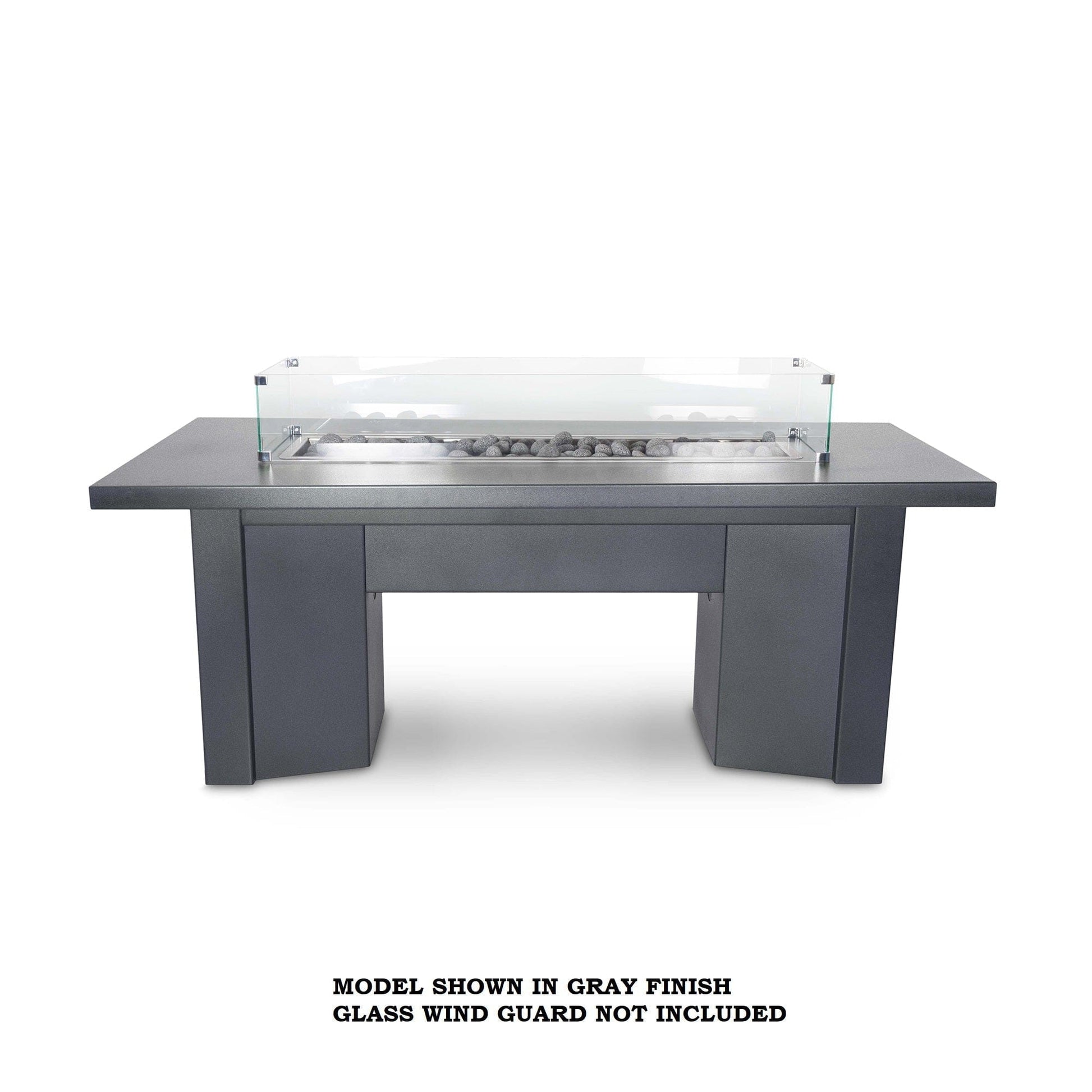 The Outdoor Plus Fire Features Match Lit Ignition / Gray (-GRY) / Natural Gas The Outdoor Plus 48" Alameda Linear Powder Coated Rectangle Fire Table / OPT-ALMPC48, OPT-ALMPC48FSML, OPT-ALMPC48FSEN, OPT-ALMPC48E12V, OPT-ALMPC48EKIT