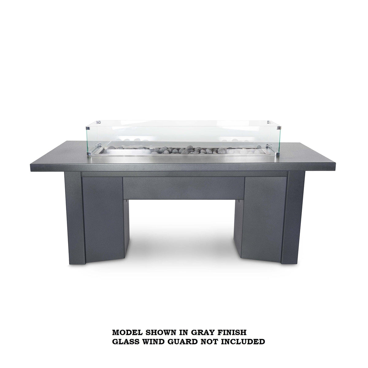 The Outdoor Plus Fire Features Match Lit Ignition / Gray (-GRY) / Natural Gas The Outdoor Plus 48&quot; Alameda Linear Powder Coated Rectangle Fire Table / OPT-ALMPC48, OPT-ALMPC48FSML, OPT-ALMPC48FSEN, OPT-ALMPC48E12V, OPT-ALMPC48EKIT