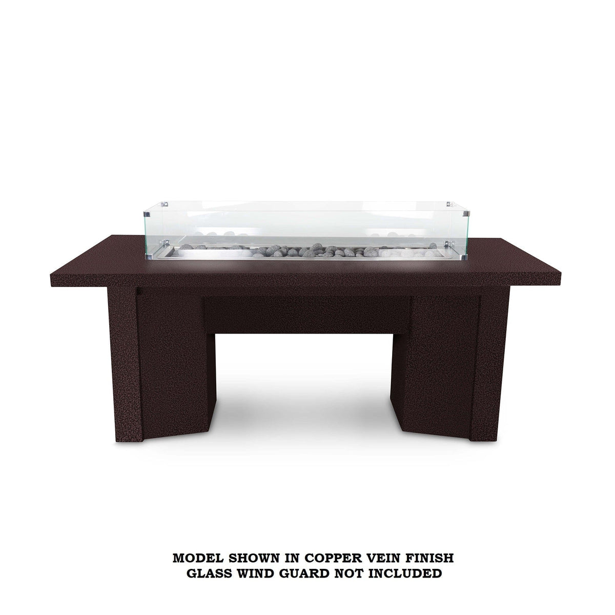 The Outdoor Plus Fire Features Match Lit Ignition / Copper Vein (-CPV) / Natural Gas The Outdoor Plus 48&quot; Alameda Linear Powder Coated Rectangle Fire Table / OPT-ALMPC48, OPT-ALMPC48FSML, OPT-ALMPC48FSEN, OPT-ALMPC48E12V, OPT-ALMPC48EKIT