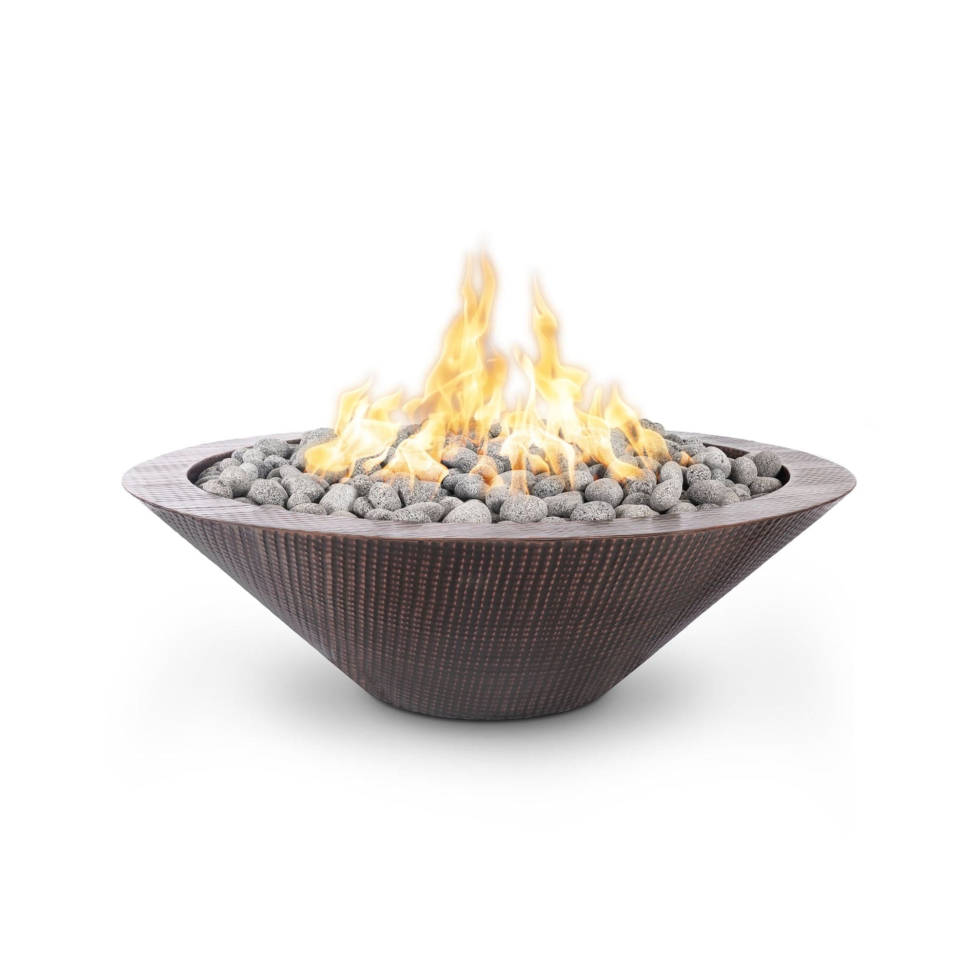The Outdoor Plus Fire Features The Outdoor Plus 48" Round Cazo Copper Narrow Ledge Fire Pit / OPT-RHC48, OPT-RHC48FSML, OPT-RHC48FSEN, OPT-RHC48E12V, OPT-RHC48EKIT