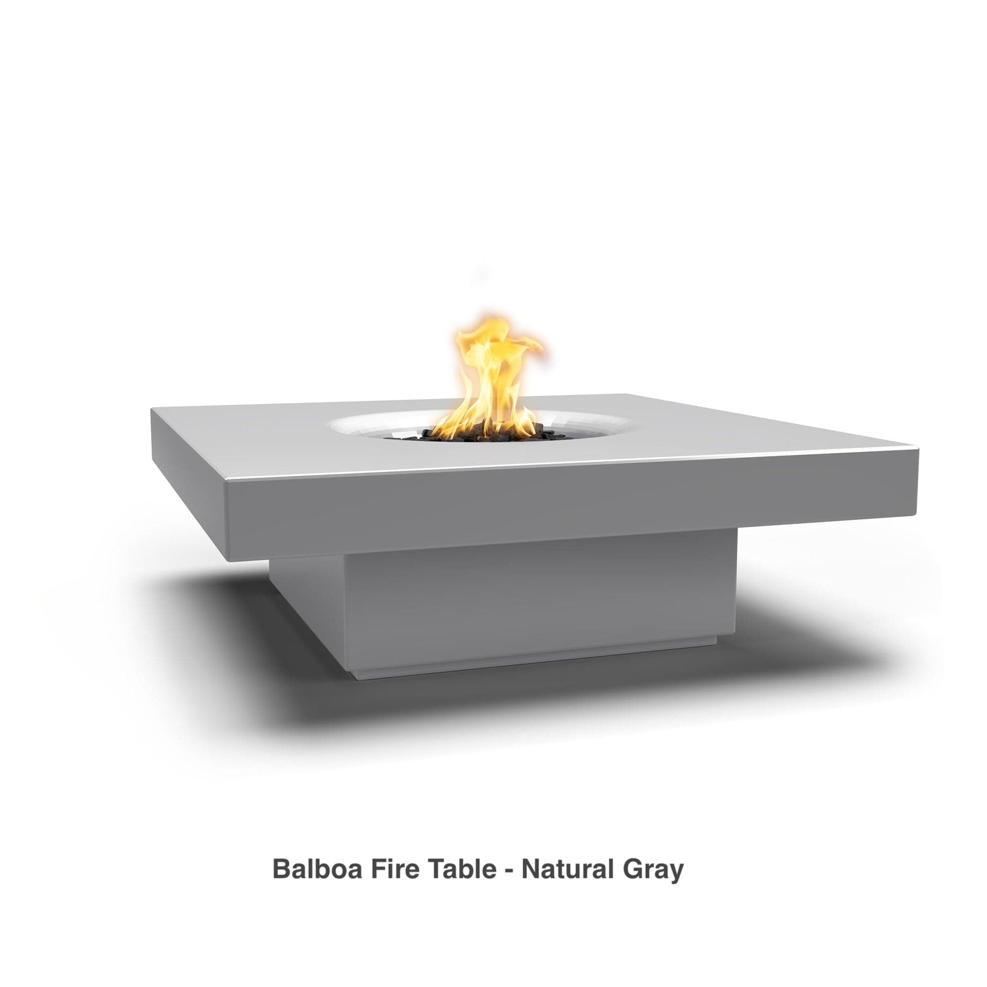 The Outdoor Plus Fire Features The Outdoor Plus 48" Square Balboa Fire Table - GFRC Concrete / OPT-BAL48, OPT-BAL48FSML, OPT-BAL48FSEN, OPT-BAL48E12V, OPT-BAL48EKIT