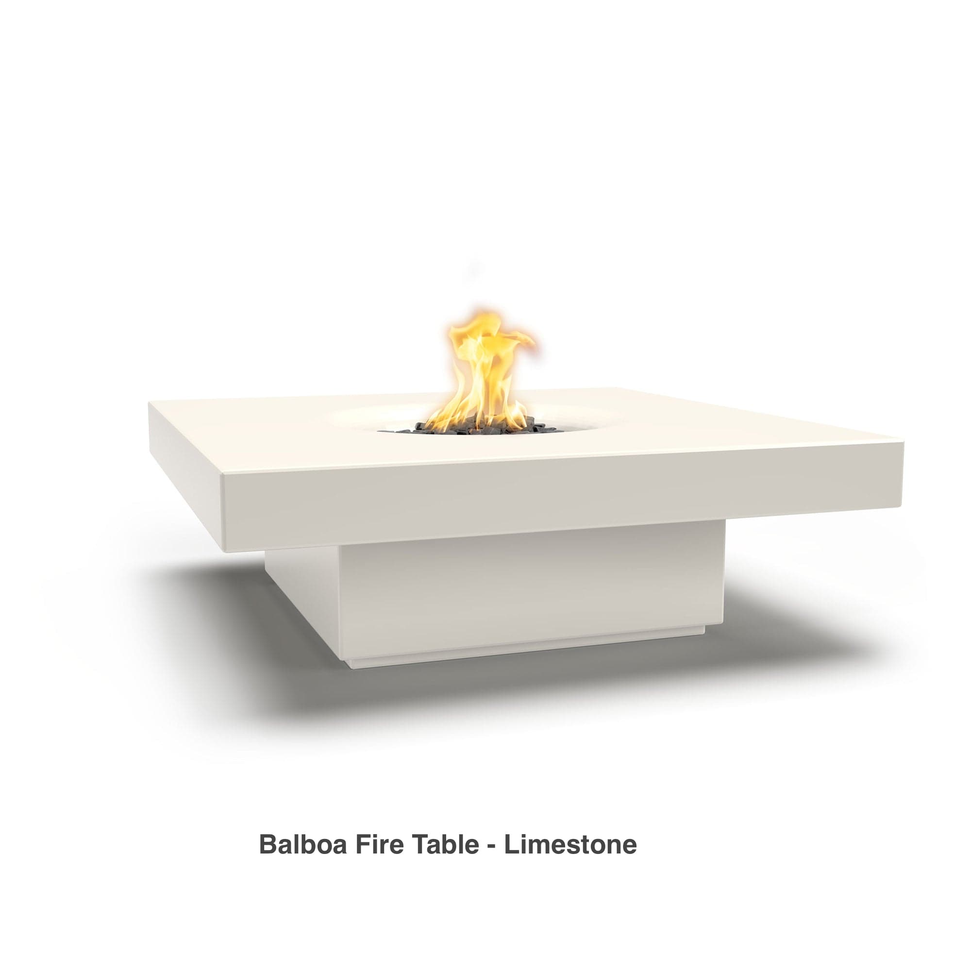 The Outdoor Plus Fire Features The Outdoor Plus 48" Square Balboa Fire Table - GFRC Concrete / OPT-BAL48, OPT-BAL48FSML, OPT-BAL48FSEN, OPT-BAL48E12V, OPT-BAL48EKIT