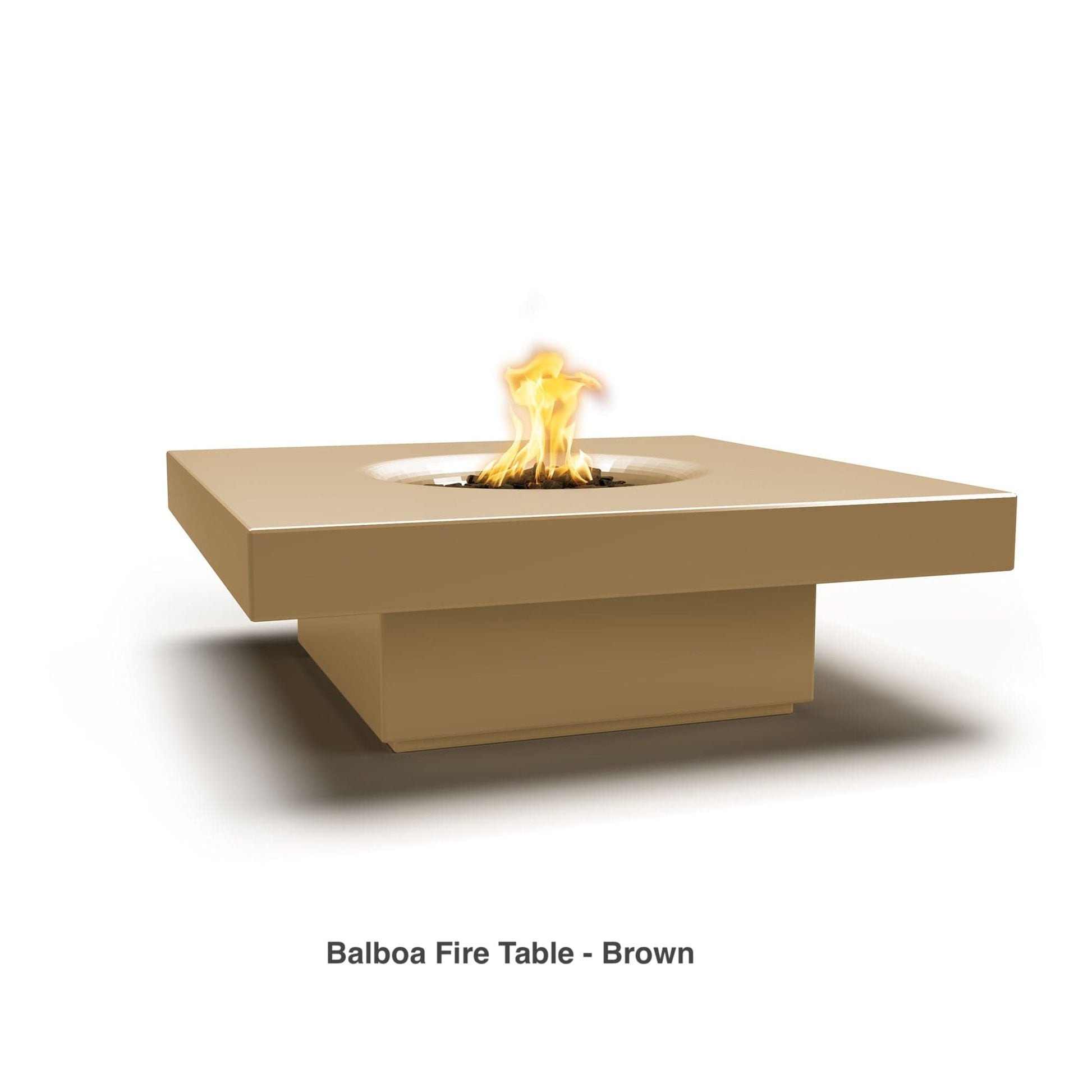The Outdoor Plus Fire Features The Outdoor Plus 48" Square Balboa Fire Table - GFRC Concrete / OPT-BAL48, OPT-BAL48FSML, OPT-BAL48FSEN, OPT-BAL48E12V, OPT-BAL48EKIT