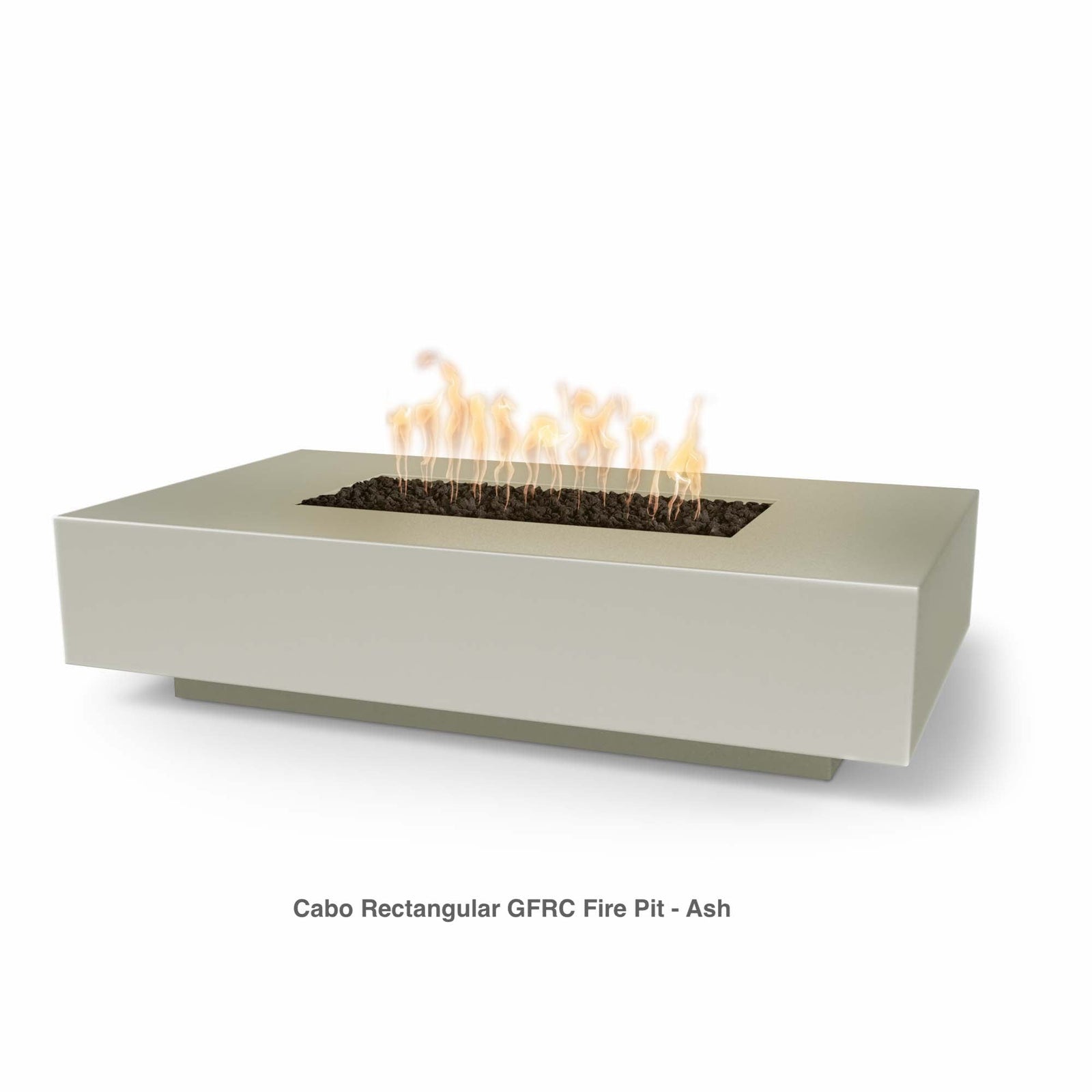 The Outdoor Plus Fire Features The Outdoor Plus 56", 66", 90" Rectangular Cabo Fire Pit - GFRC Concrete / OPT-CBLNxx, OPT-CBLNxxFSML, OPT-CBLNxxFSEN, OPT-CBLNxxE12V, OPT-CBLNxxEKIT