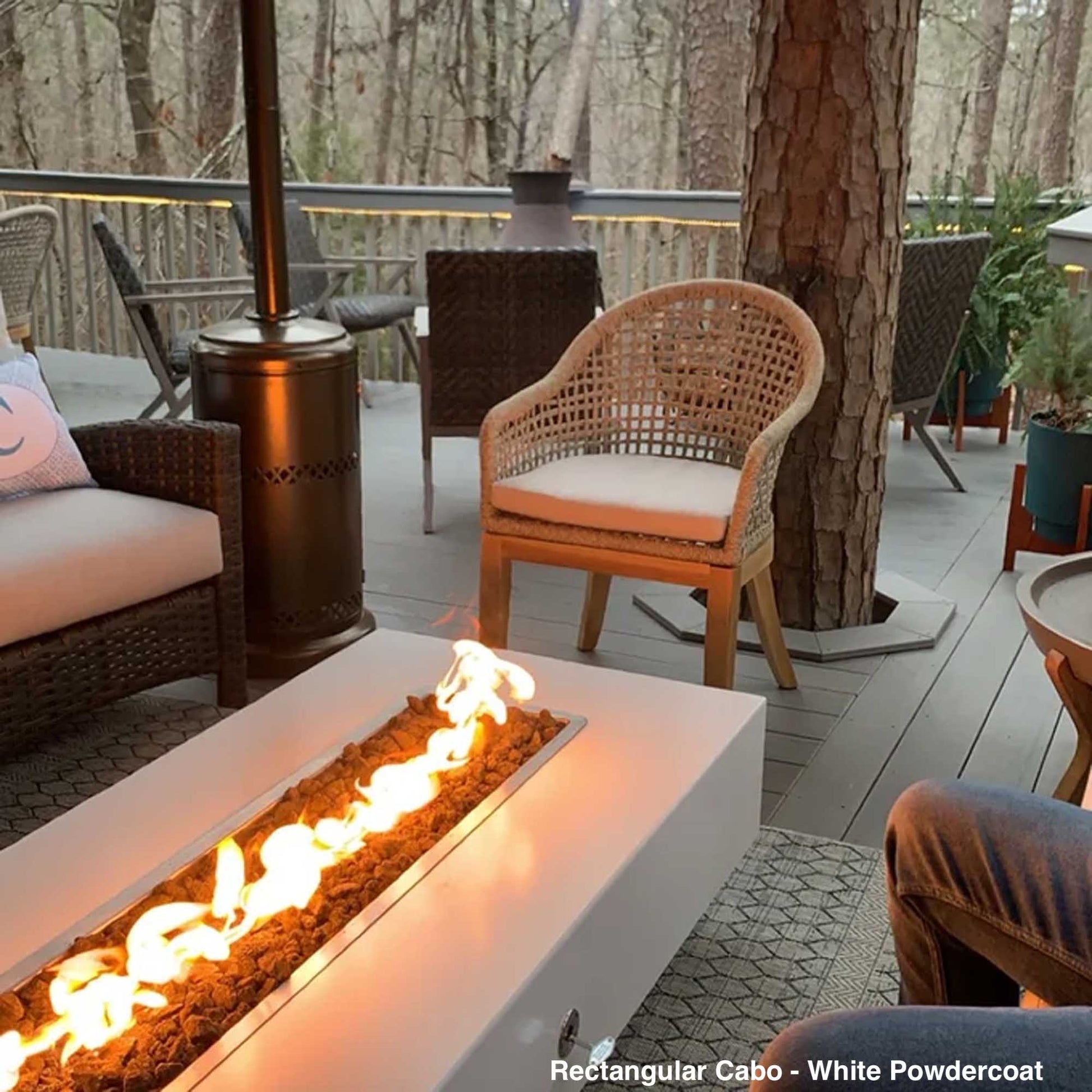 The Outdoor Plus Fire Features The Outdoor Plus 56", 66", 90" Rectangular Cabo Fire Pit - Metal Collection / OPT-CBLNxxCPR, OPT-CBLNxxCS, OPT-CBLNxxSS, OPT-CBLNxxPC