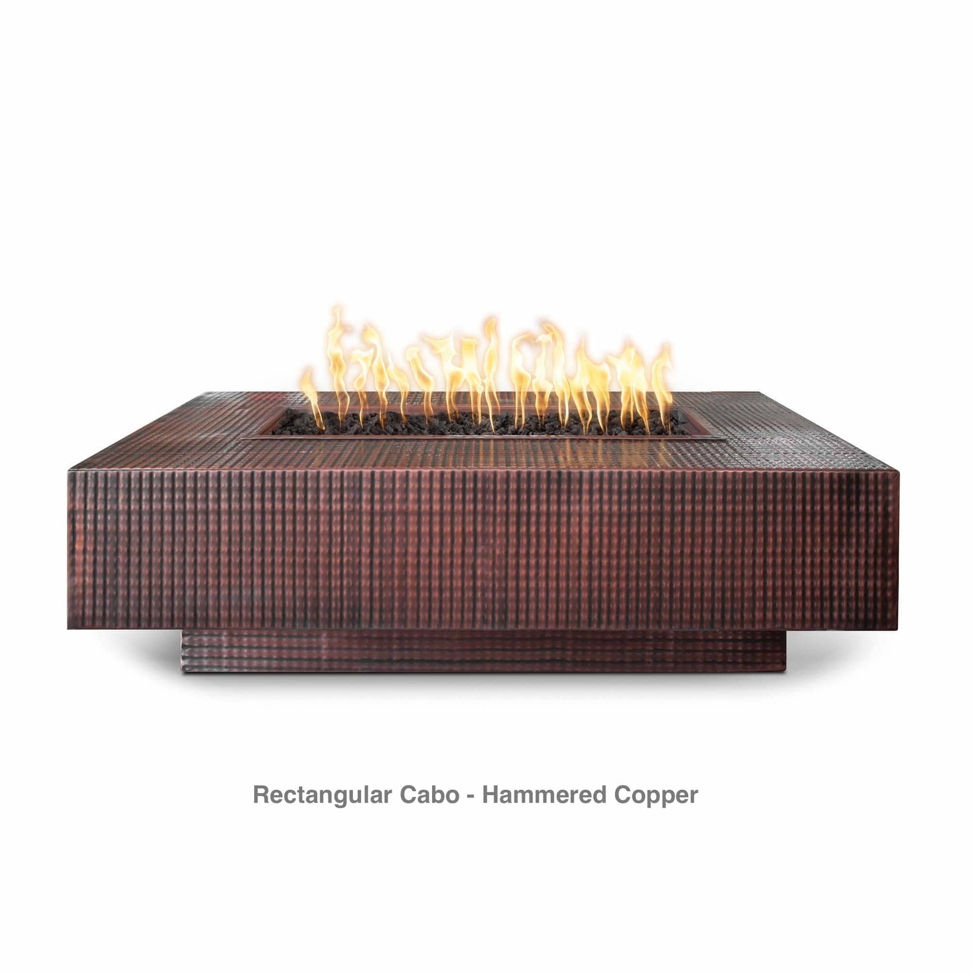 The Outdoor Plus Fire Features The Outdoor Plus 56", 66", 90" Rectangular Cabo Fire Pit - Metal Collection / OPT-CBLNxxCPR, OPT-CBLNxxCS, OPT-CBLNxxSS, OPT-CBLNxxPC