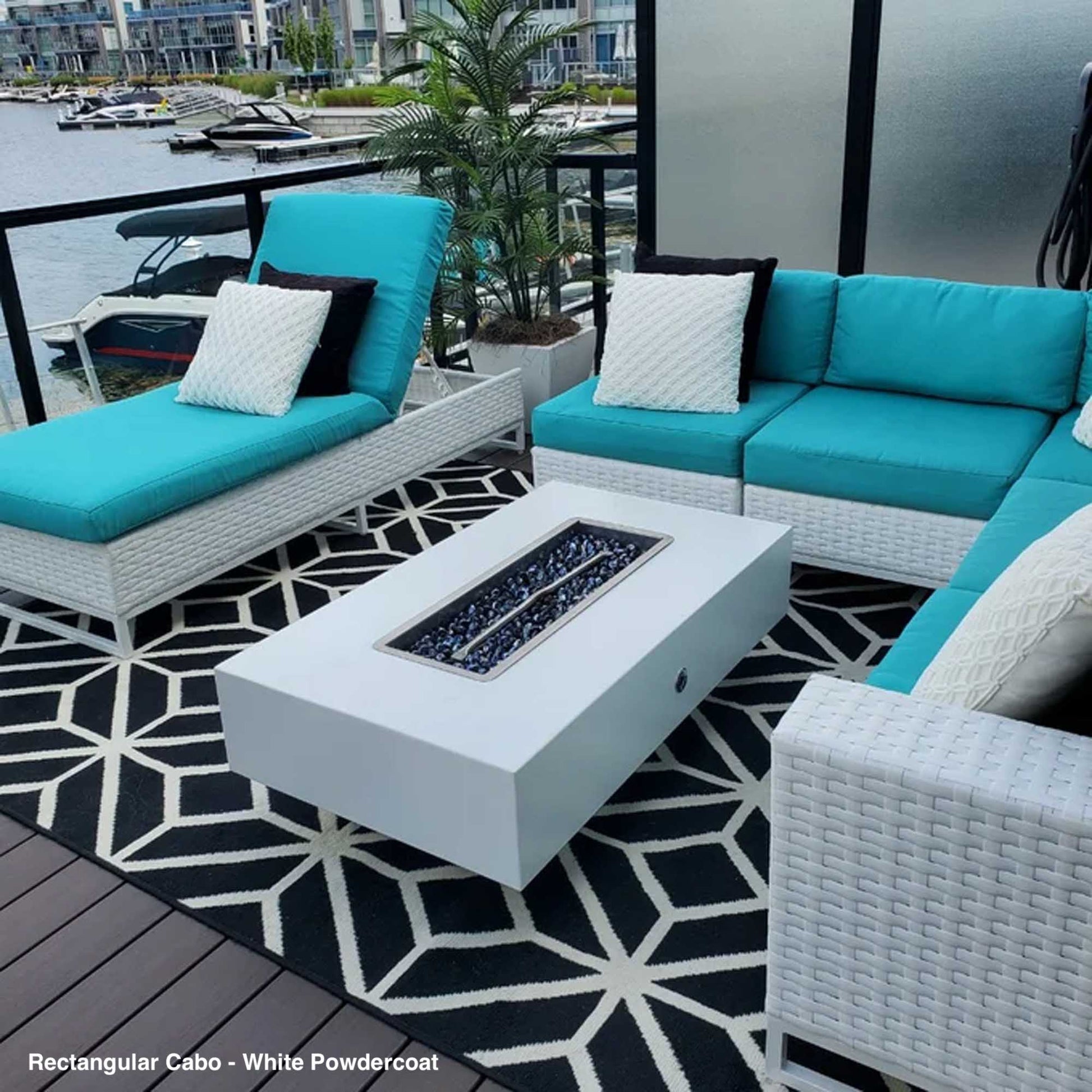 The Outdoor Plus Fire Features The Outdoor Plus 56", 66", 90" Rectangular Cabo Fire Pit - Metal Collection / OPT-CBLNxxCPR, OPT-CBLNxxCS, OPT-CBLNxxSS, OPT-CBLNxxPC