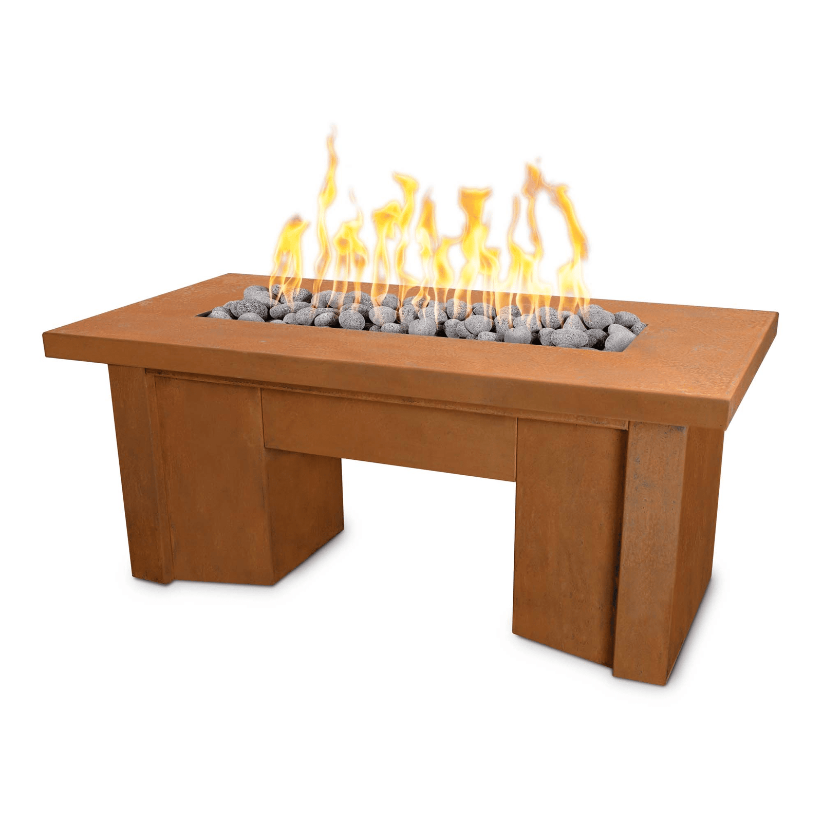 The Outdoor Plus Fire Features The Outdoor Plus 60", 78" Rectangular Alameda Corten Steel Fire Table / OPT-ALMCS60, OPT-ALMCS60FSML, OPT-ALMCS60FSEN, OPT-ALMCS60E12V, OPT-ALMCS60EKIT, OPT-ALMCS78, OPT-ALMCS78FSML, OPT-ALMCS78FSEN, OPT-ALMCS78E12V, OPT-ALMCS78EKIT