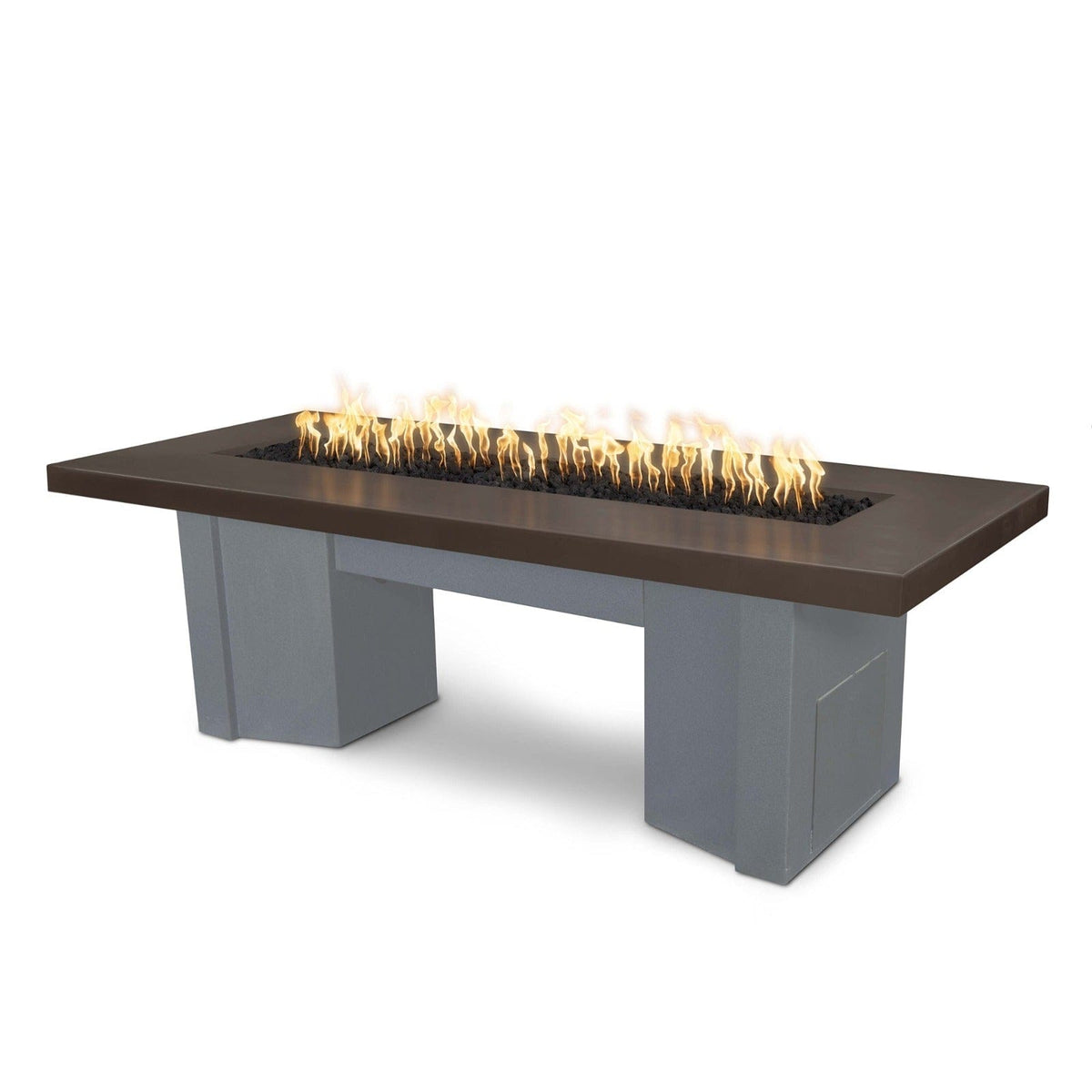 The Outdoor Plus Fire Features Chocolate (-CHC) / Gray Powder Coated Steel (-GRY) The Outdoor Plus 60&quot; Alameda Fire Table Smooth Concrete in Liquid Propane - 110V Plug &amp; Play Electronic Ignition / OPT-ALMGFRC60EKIT-LP