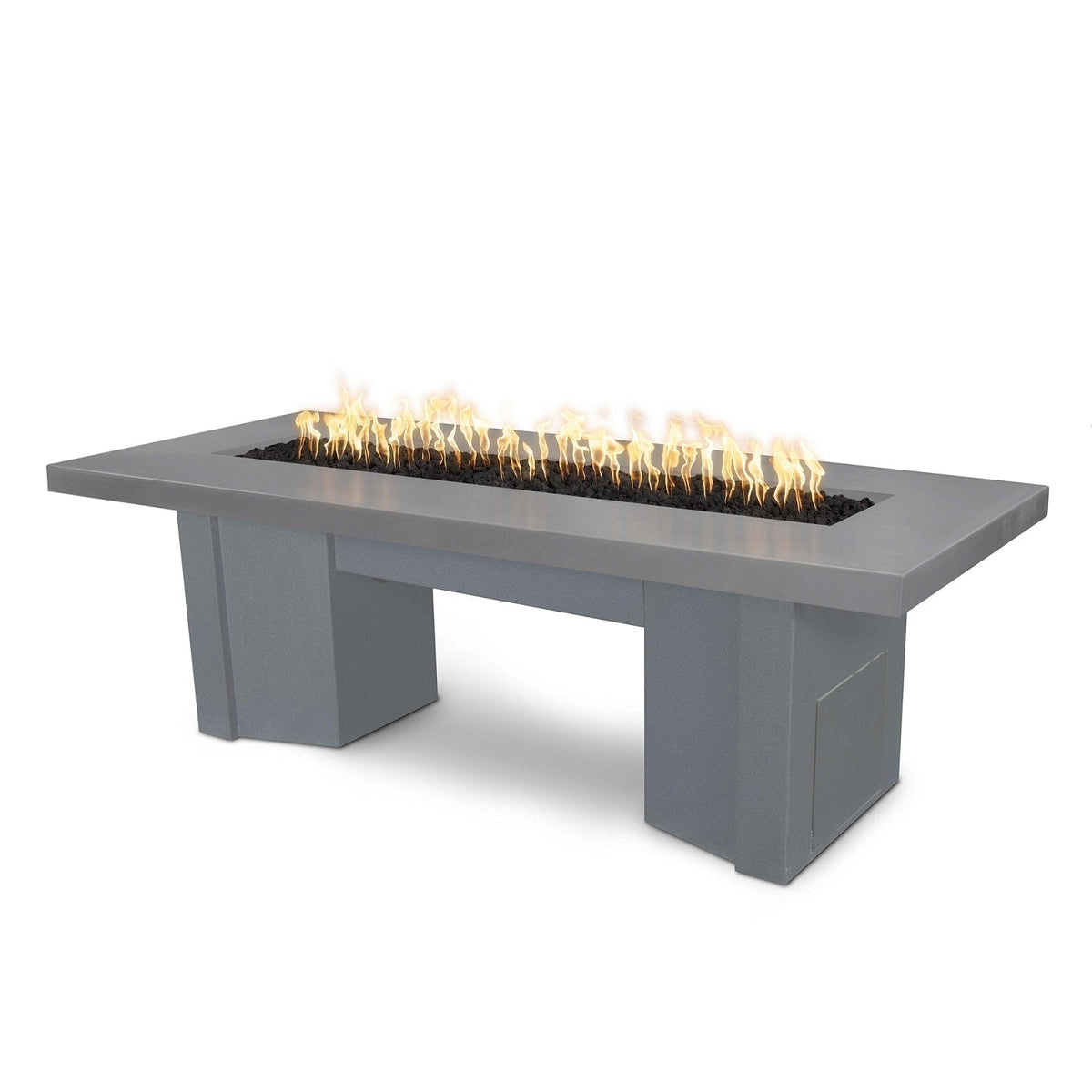 The Outdoor Plus Fire Features Natural Gray (-NGY) / Gray Powder Coated Steel (-GRY) The Outdoor Plus 60&quot; Alameda Fire Table Smooth Concrete in Liquid Propane - Flame Sense System with Push Button Spark Igniter / OPT-ALMGFRC60FSEN-LP