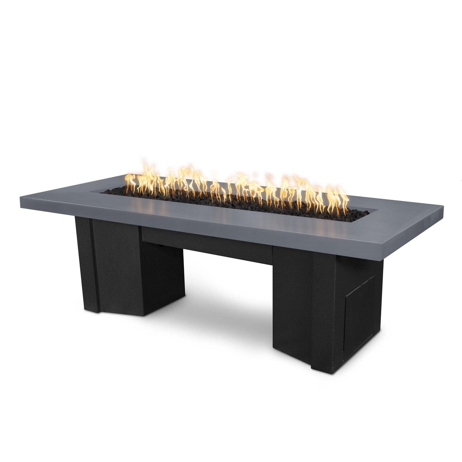 The Outdoor Plus Fire Features Gray (-GRY) / Black Powder Coated Steel (-BLK) The Outdoor Plus 60" Alameda Fire Table Smooth Concrete in Liquid Propane - Match Lit / OPT-ALMGFRC60-LP