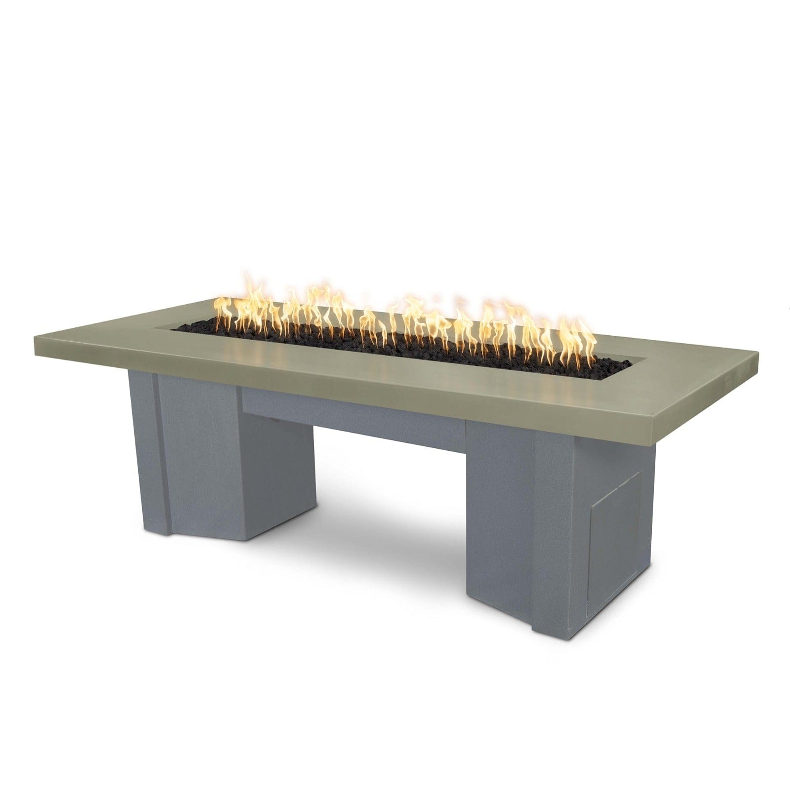 The Outdoor Plus Fire Features Ash (-ASH) / Gray Powder Coated Steel (-GRY) The Outdoor Plus 60" Alameda Fire Table Smooth Concrete in Liquid Propane - Match Lit with Flame Sense System / OPT-ALMGFRC60FSML-LP