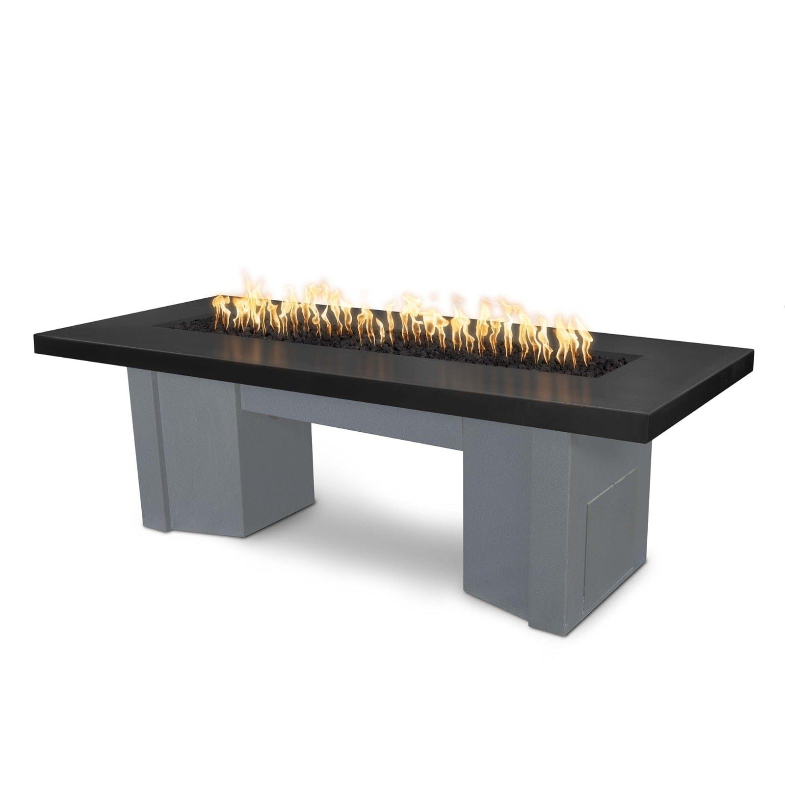 The Outdoor Plus Fire Features Black (-BLK) / Gray Powder Coated Steel (-GRY) The Outdoor Plus 60" Alameda Fire Table Smooth Concrete in Liquid Propane - Match Lit with Flame Sense System / OPT-ALMGFRC60FSML-LP