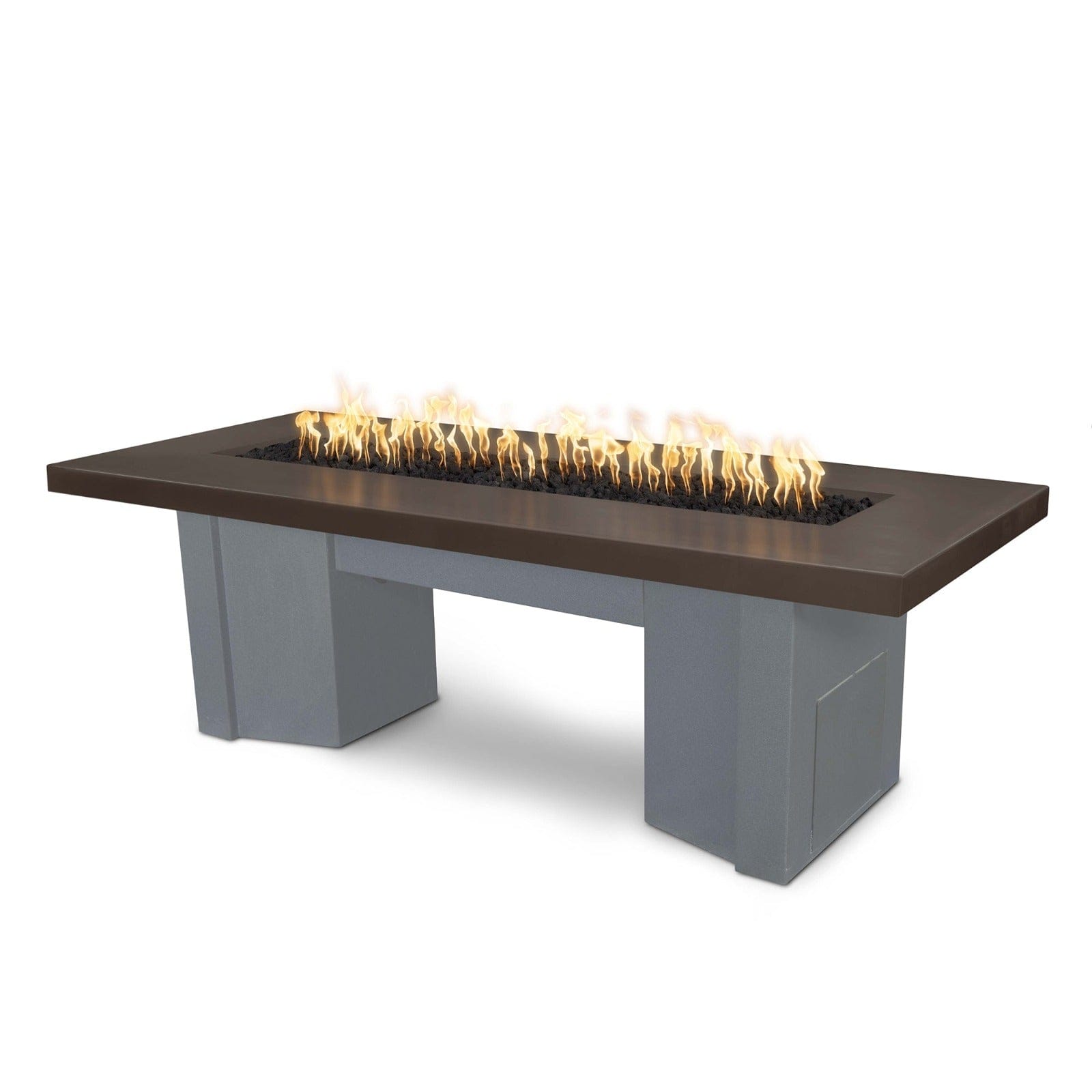The Outdoor Plus Fire Features Chocolate (-CHC) / Gray Powder Coated Steel (-GRY) The Outdoor Plus 60" Alameda Fire Table Smooth Concrete in Liquid Propane - Match Lit with Flame Sense System / OPT-ALMGFRC60FSML-LP