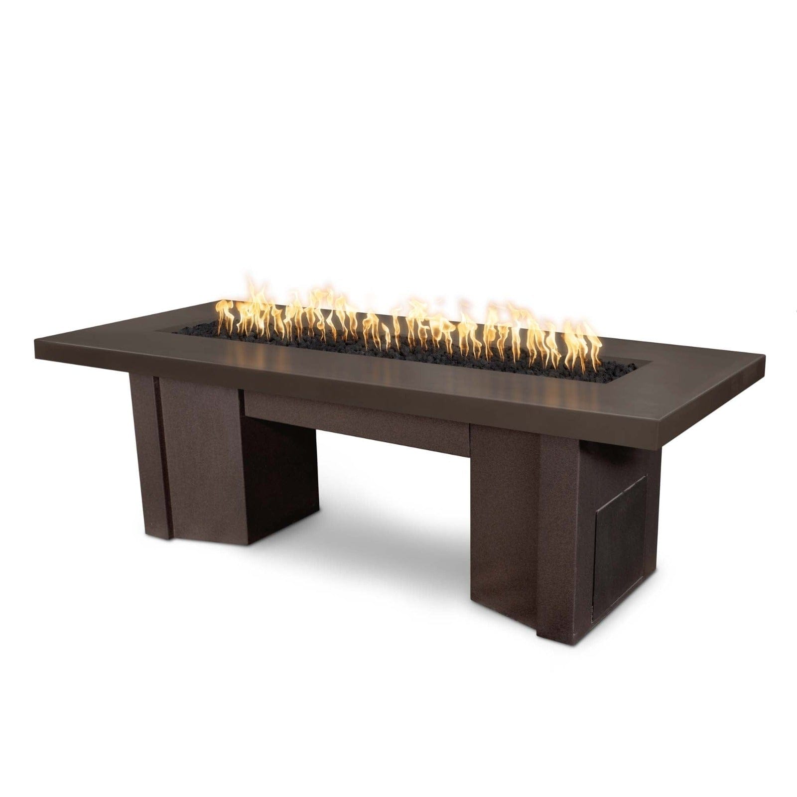 The Outdoor Plus Fire Features Chocolate (-CHC) / Java Powder Coated Steel (-JAV) The Outdoor Plus 60" Alameda Fire Table Smooth Concrete in Liquid Propane - Match Lit with Flame Sense System / OPT-ALMGFRC60FSML-LP