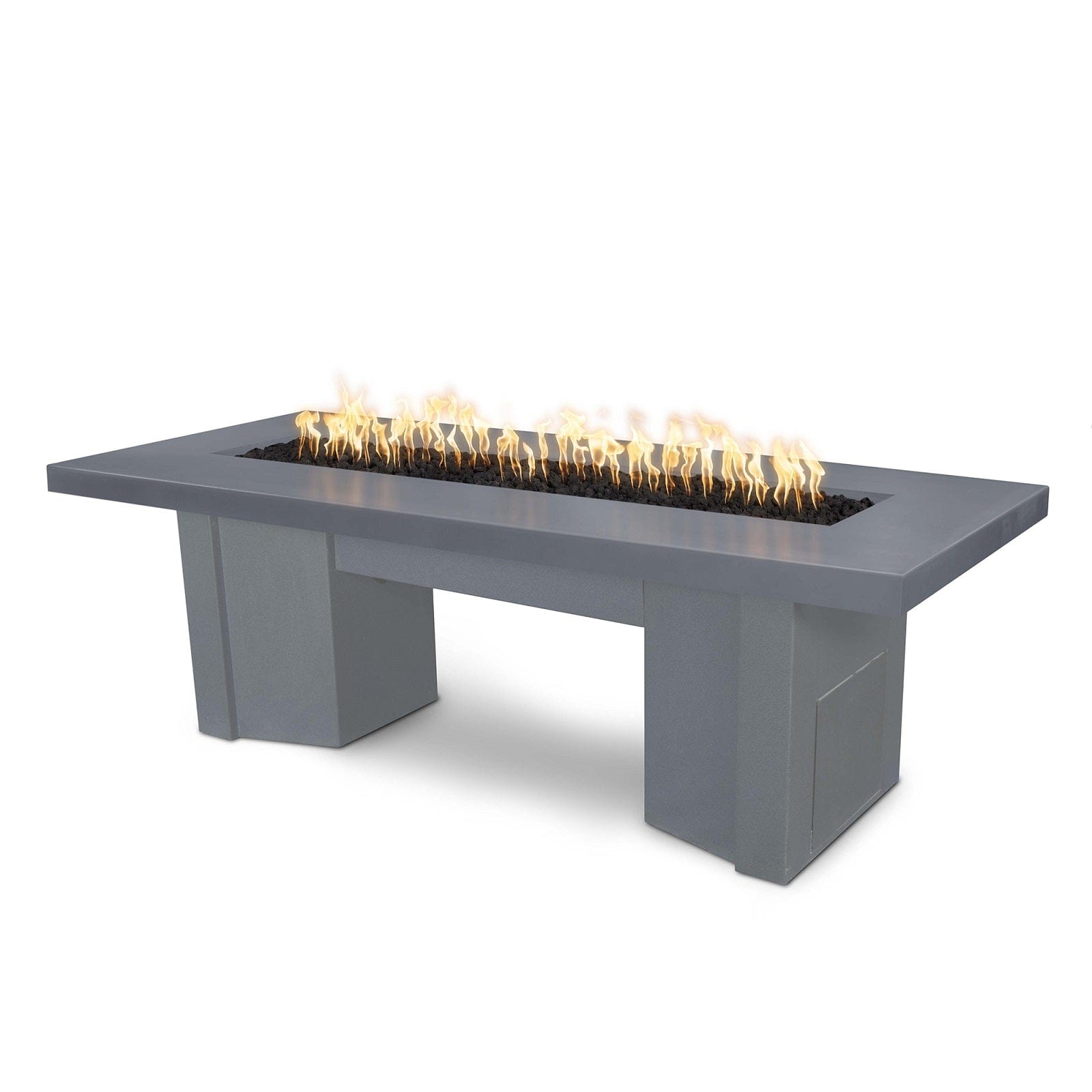 The Outdoor Plus Fire Features Gray (-GRY) / Gray Powder Coated Steel (-GRY) The Outdoor Plus 60" Alameda Fire Table Smooth Concrete in Liquid Propane - Match Lit with Flame Sense System / OPT-ALMGFRC60FSML-LP
