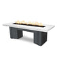The Outdoor Plus Fire Features Limestone (-LIM) / Silver Vein Powder Coated Steel (-SLV) The Outdoor Plus 60" Alameda Fire Table Smooth Concrete in Liquid Propane - Match Lit with Flame Sense System / OPT-ALMGFRC60FSML-LP