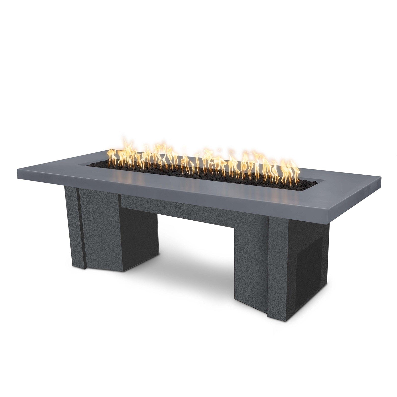 The Outdoor Plus Fire Features Gray (-GRY) / Silver Vein Powder Coated Steel (-SLV) The Outdoor Plus 60" Alameda Fire Table Smooth Concrete in Natural Gas - Match Lit / OPT-ALMGFRC60-NG