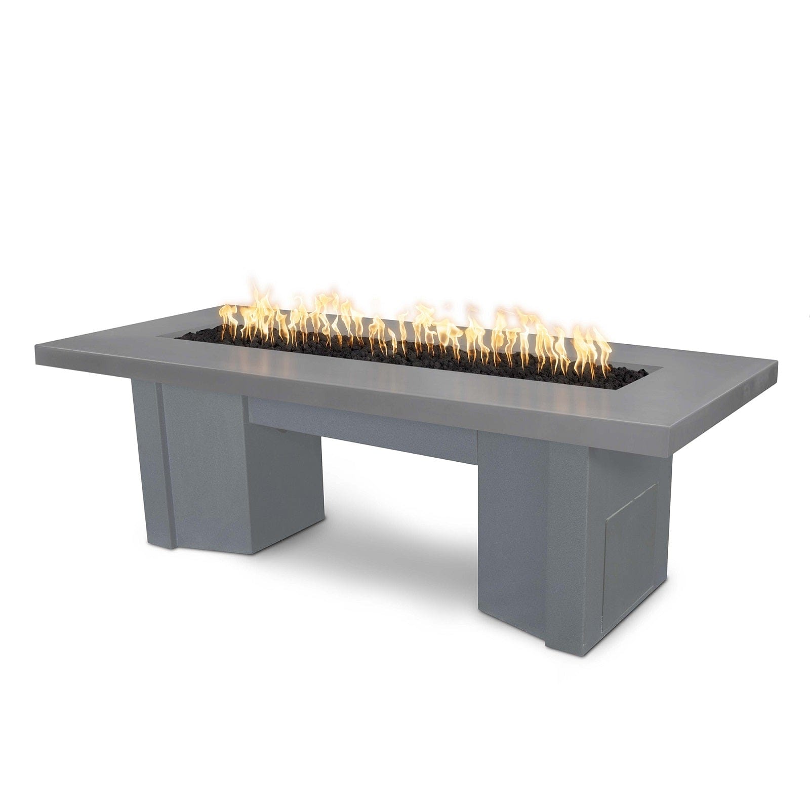 The Outdoor Plus Fire Features Natural Gray (-NGY) / Gray Powder Coated Steel (-GRY) The Outdoor Plus 60" Alameda Fire Table Smooth Concrete in Natural Gas - Match Lit / OPT-ALMGFRC60-NG
