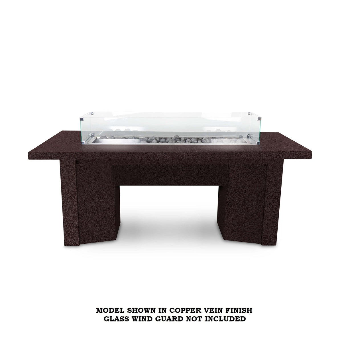 The Outdoor Plus Fire Features Match Lit Ignition / Copper Vein (-CPV) / Natural Gas The Outdoor Plus 60&quot; Alameda Linear Powder Coated Rectangle Fire Table / OPT-ALMPC60, OPT-ALMPC60FSML, OPT-ALMPC60FSEN, OPT-ALMPC60E12V, OPT-ALMPC60EKIT