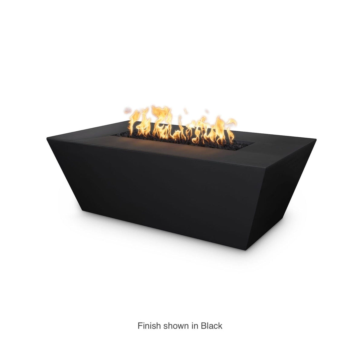 The Outdoor Plus Fire Features The Outdoor Plus 60&quot; Rectangular Angelus Fire Pit in Metallic and Rustic Finishes - GFRC Concrete / OPT-AGLGF60, OPT-AGLGF60FSML, OPT-AGLGF60FSEN, OPT-AGLGF60E12V, OPT-AGLGF60EKIT