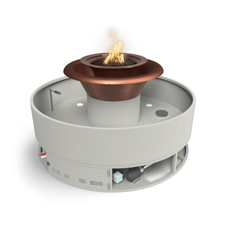 The Outdoor Plus Olympian round copper fire and water fountain
