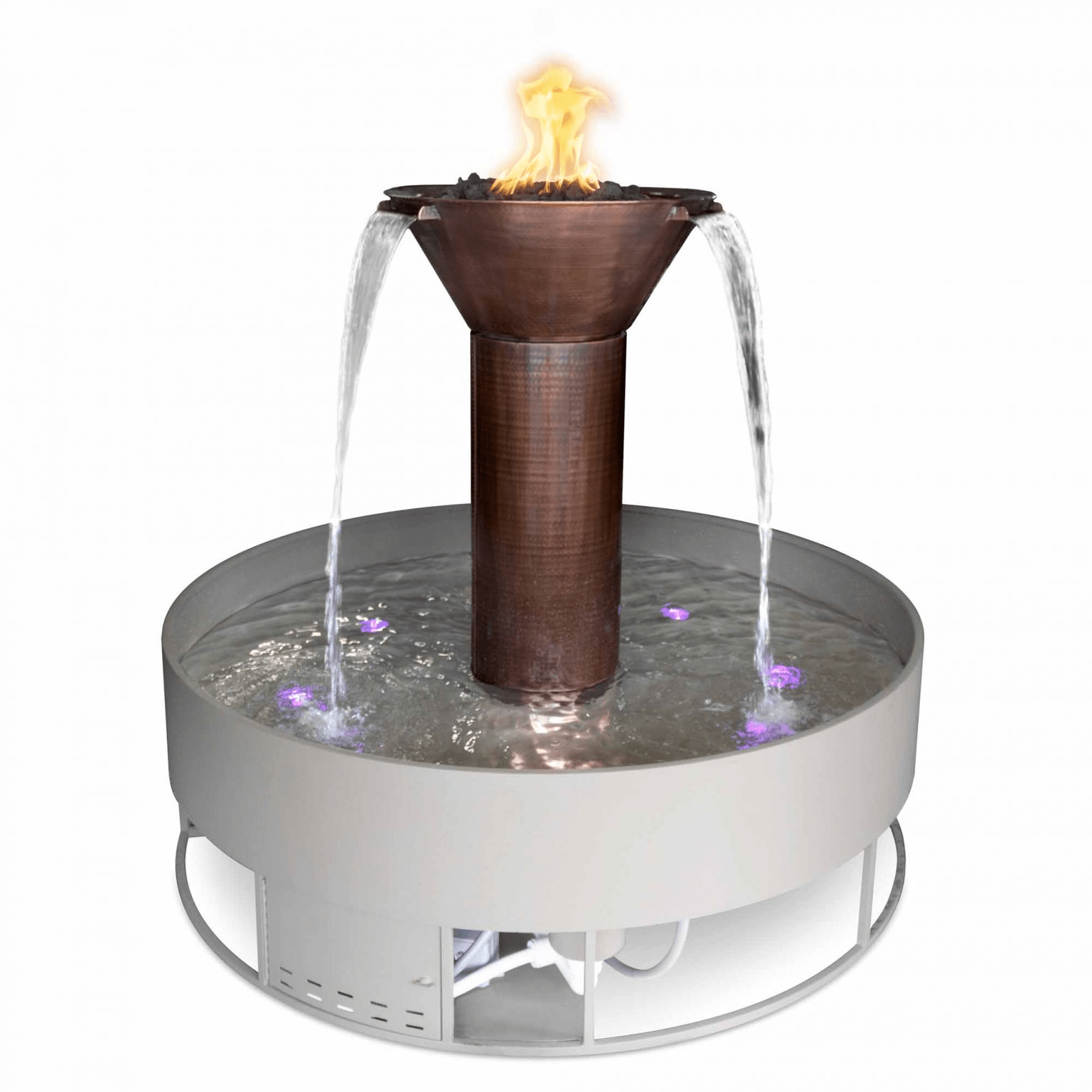 The Outdoor Plus Fire Features Liquid Propane The Outdoor Plus 72" Olympian Fire & Water 3-Way spill Self Contained Unit - Low Voltage Electronic Ignition / OPT-OLY723WE