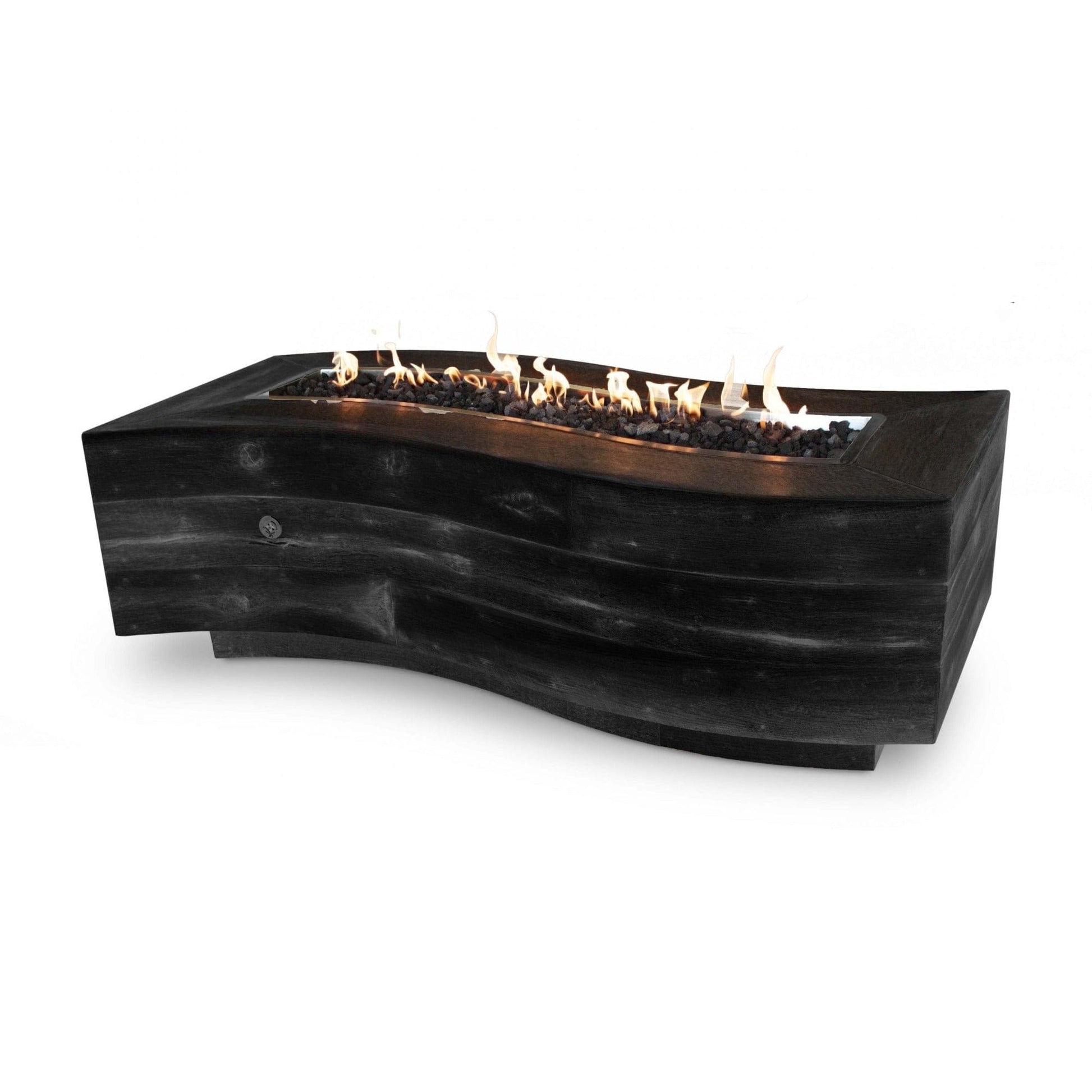 The Outdoor Plus Fire Features Ebony (-EBN) / Match Lit Ignition / Liquid Propane The Outdoor Plus 72" Rectangular Big Sur Fire Pit - Wood Grain GFRC Concrete / OPT-BGSR72, OPT-BGSR72FSML, OPT-BGSR72FSEN, OPT-BGSR72E12V, OPT-BGSR72EKIT