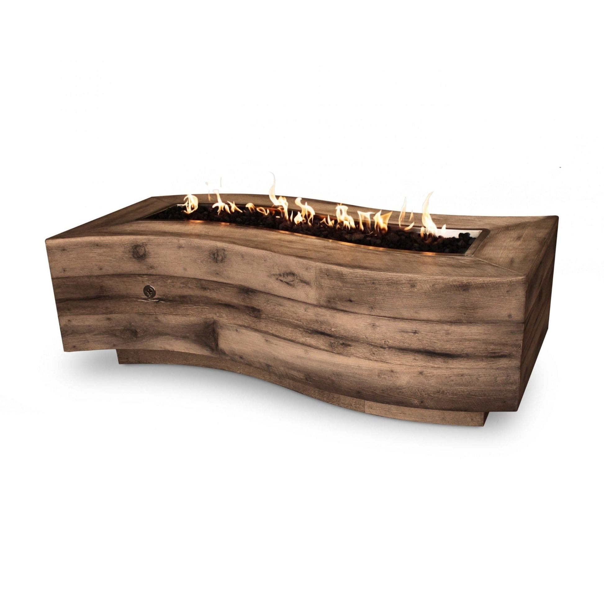 The Outdoor Plus Fire Features Oak (-OAK) / Match Lit Ignition / Liquid Propane The Outdoor Plus 72" Rectangular Big Sur Fire Pit - Wood Grain GFRC Concrete / OPT-BGSR72, OPT-BGSR72FSML, OPT-BGSR72FSEN, OPT-BGSR72E12V, OPT-BGSR72EKIT